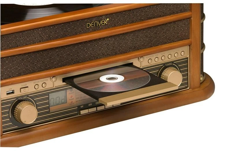 Patefonas Denver MCR-50 su radijo ir kasečių funkcija, rudas