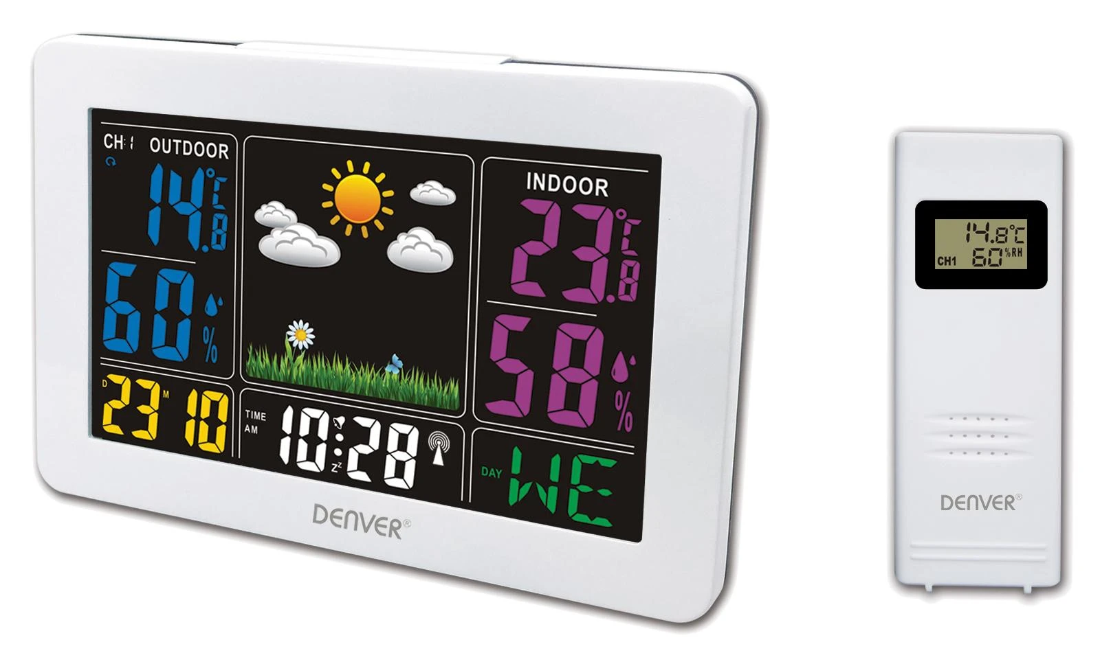 Denver WS-540WHITE skaitmeninė oro stotelė Balta AC-Baterija