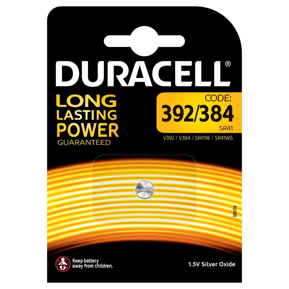 Duracell 392/384 baterija pakuotėje