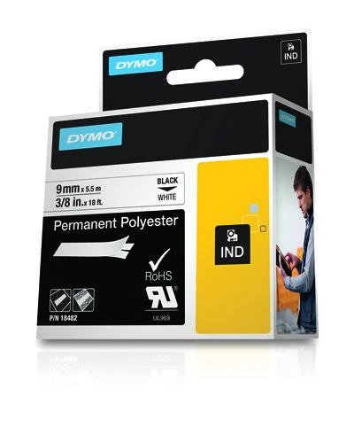 DYMO 18482 etikečių juostelė Juoda ant baltos