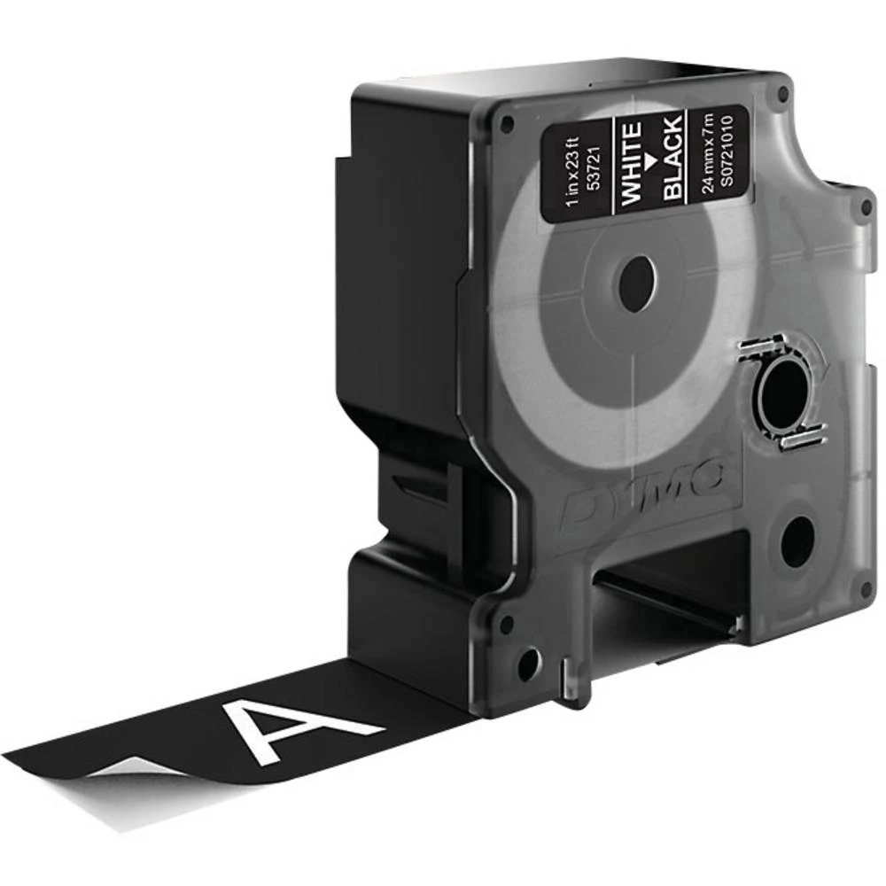 DYMO D1 Juostelė 24mm x7m / baltas ant juodos (53721 / S0721010)