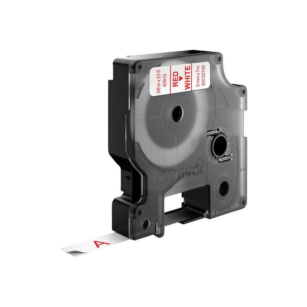 DYMO D1 Juostelė 9mm x 7m / raudonas ant baltos (40915 / S0720700)