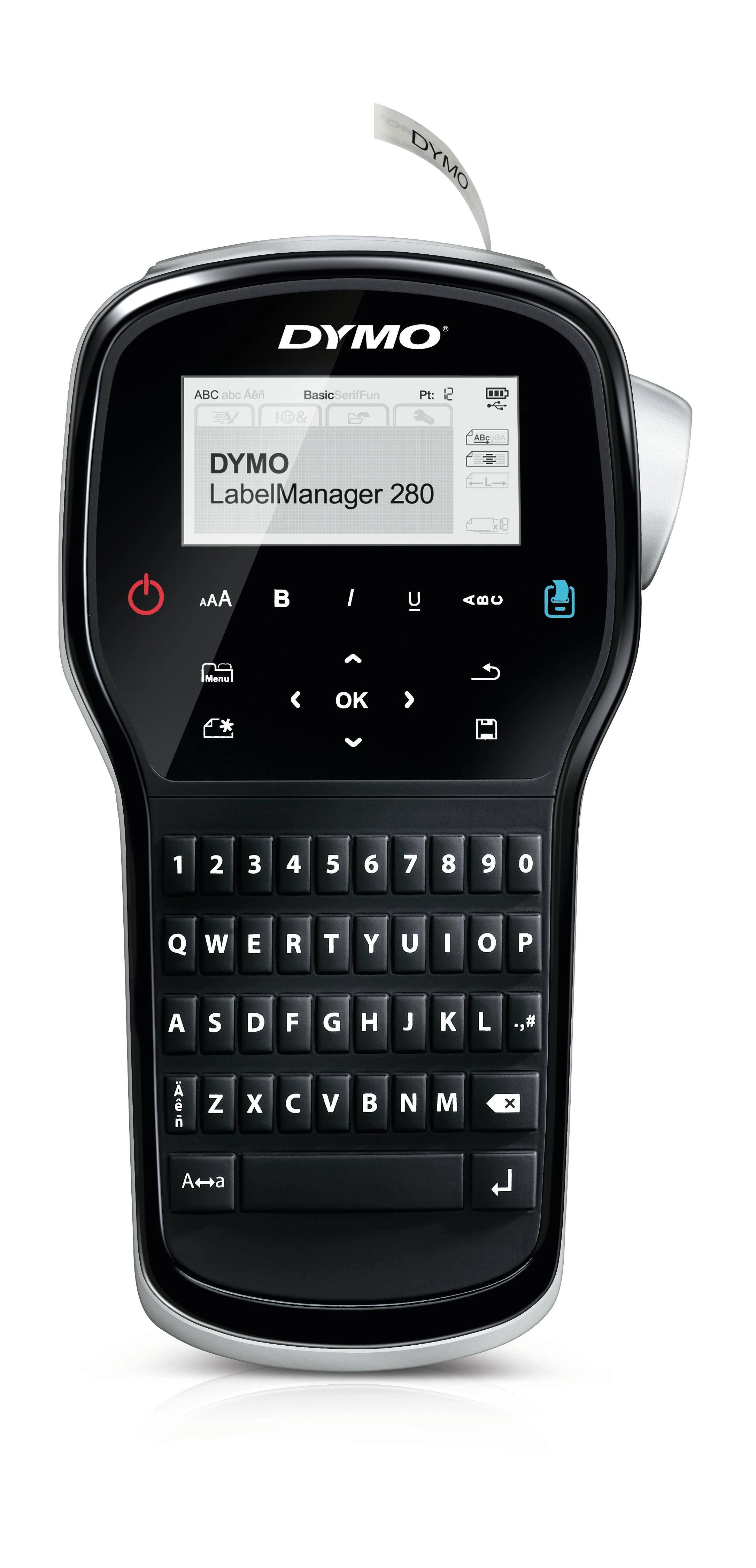 DYMO LabelManager 280™ QWY Kitcase etikečių spausdintuvas Perkėlimas terminiu būdu Vielinis D1 QWERTY