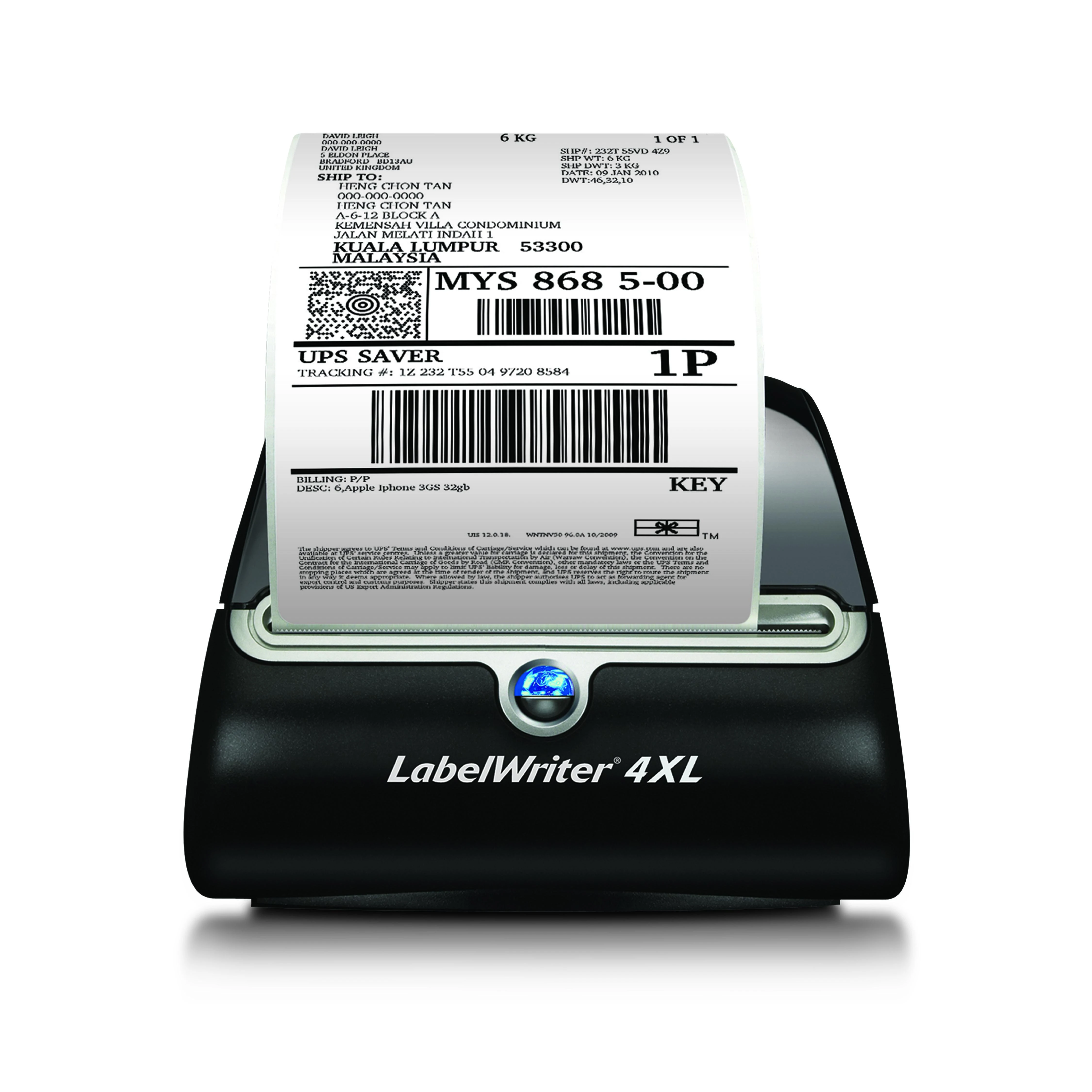 DYMO LabelWriter 4XL, juodas and baltas label spausdintuvas, USB connected, PC, 53 labels / minute S0904950