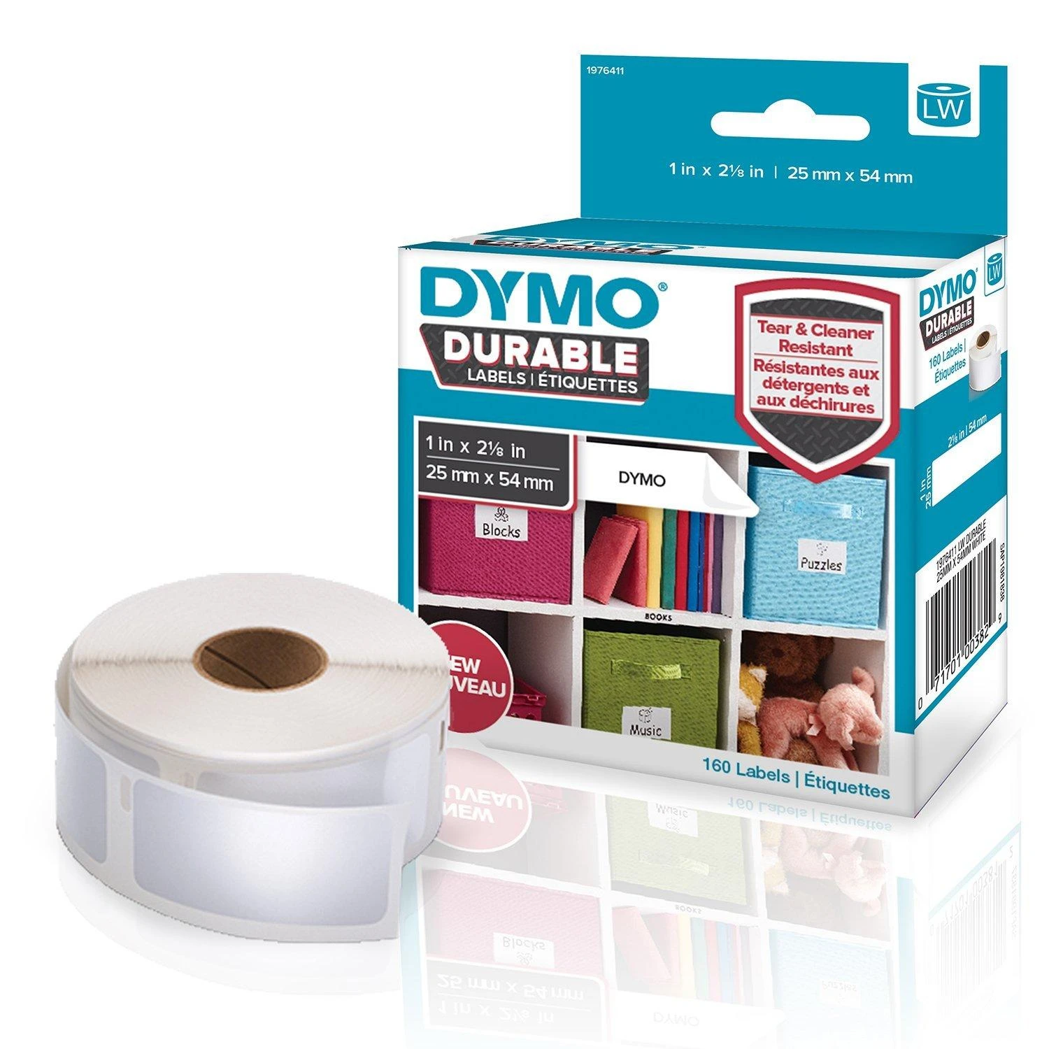 DYMO LW - LW Durable Labels - 25 x 54 mm - 1976411 Balta Lipni spausdintuvo etiketė