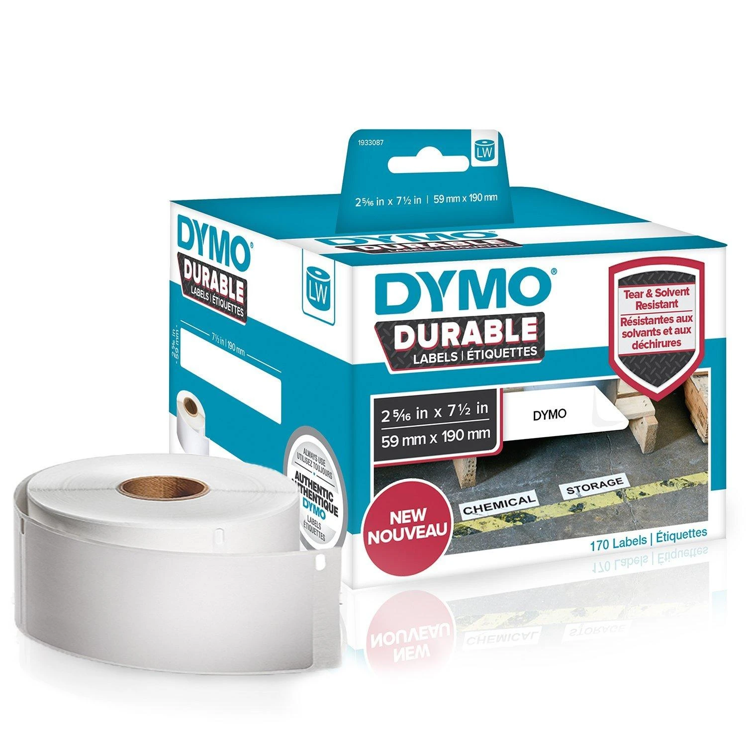 DYMO Ilgalaikės pramoninės Etiketės 59 x 102mm / (1933088/2112290)