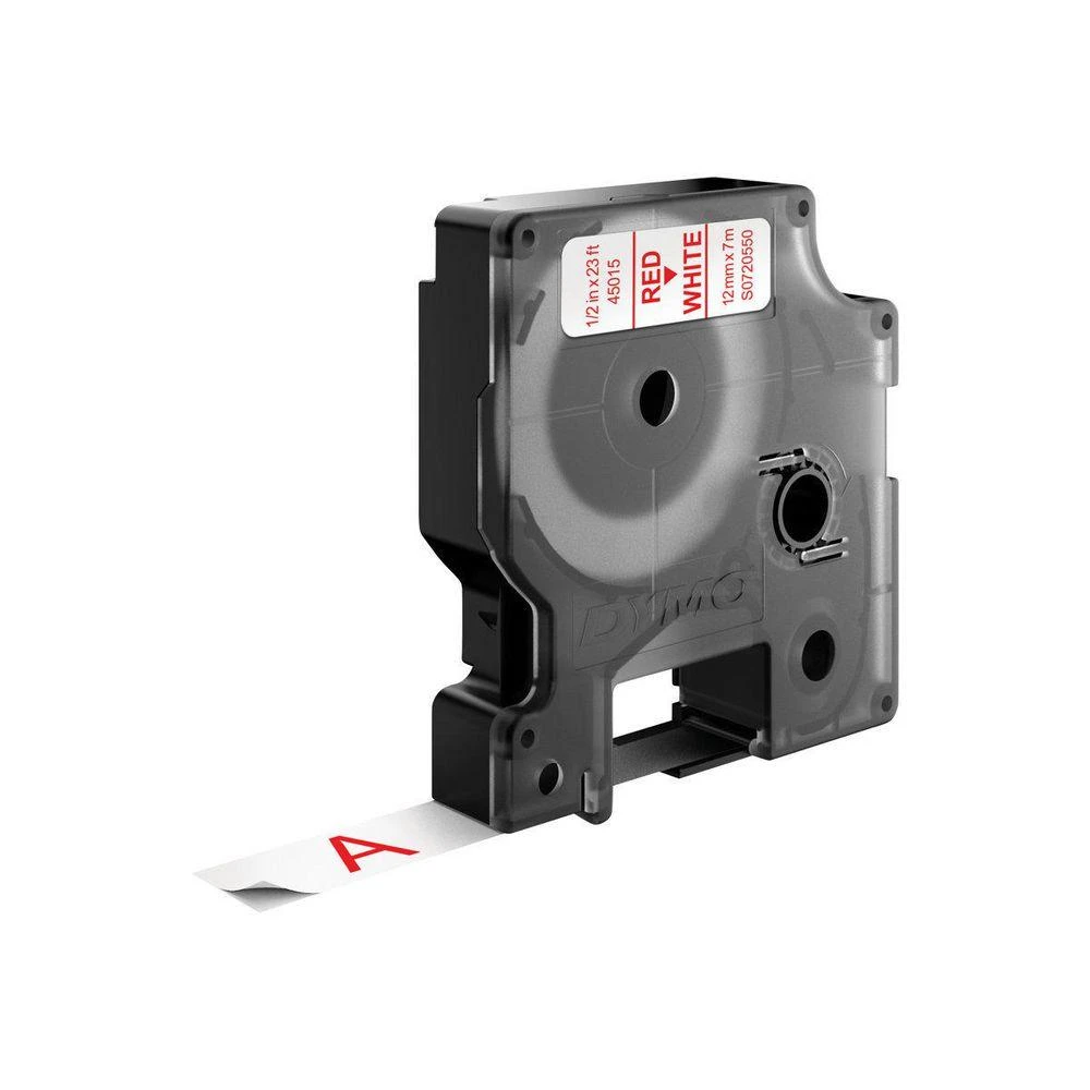 Juostelė DYMO D1 12mm x 7m, vinilinė, raudona ant balto / S0720550 45015