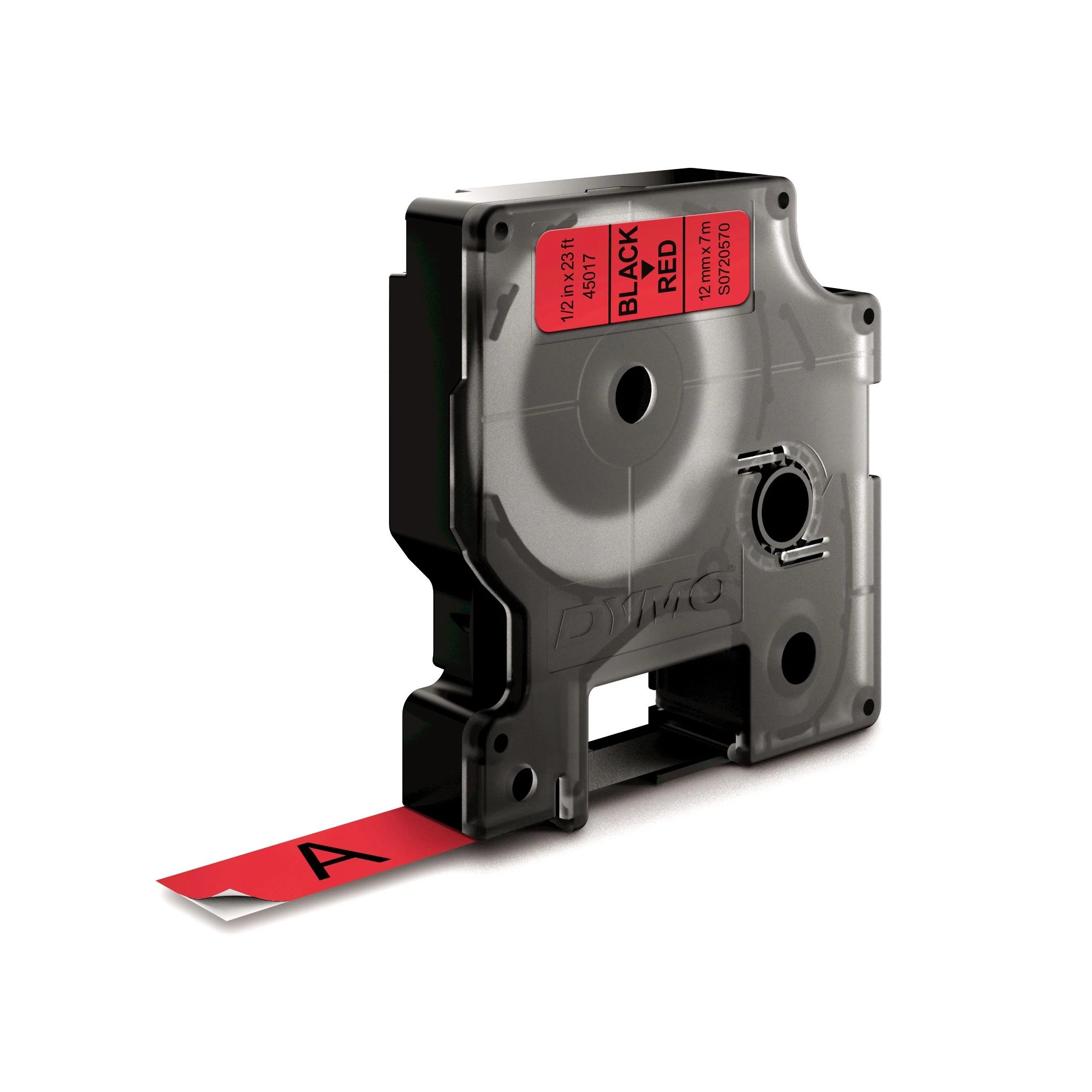 Juostelė DYMO D1 12mm x 7m, vinilinė, juoda ant raudono / S0720570 45017