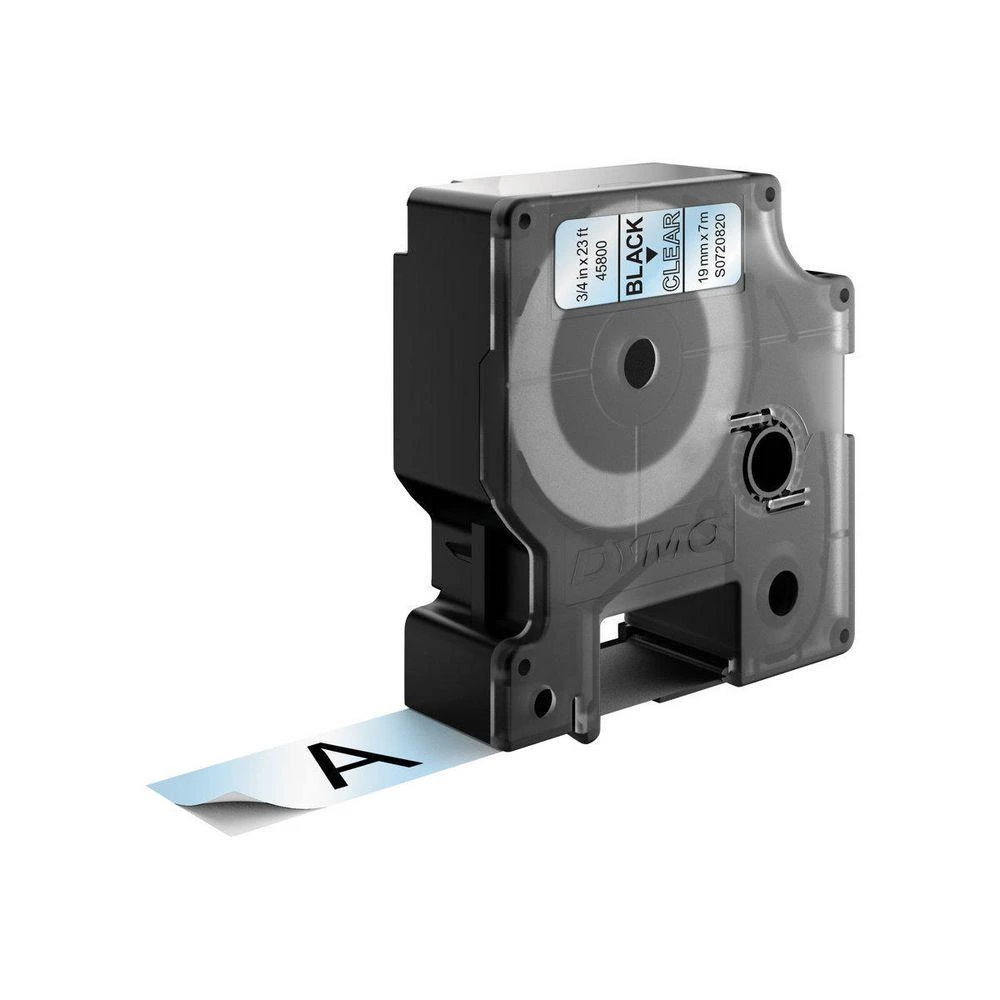 D1, žymėjimo juosta, 19mm, juodas tekstas ant skaidrios juostos, 7m - 45809 DYMO / S0720820
