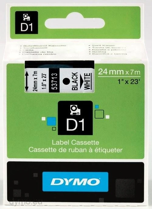 Juostelė DYMO D1 24mm x 7m, juoda ant balto / S0720930 53713