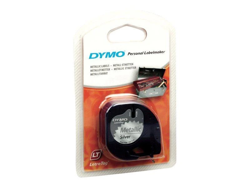 DYMO S0721730 etikečių juostelė Juoda metalo spalvos fone