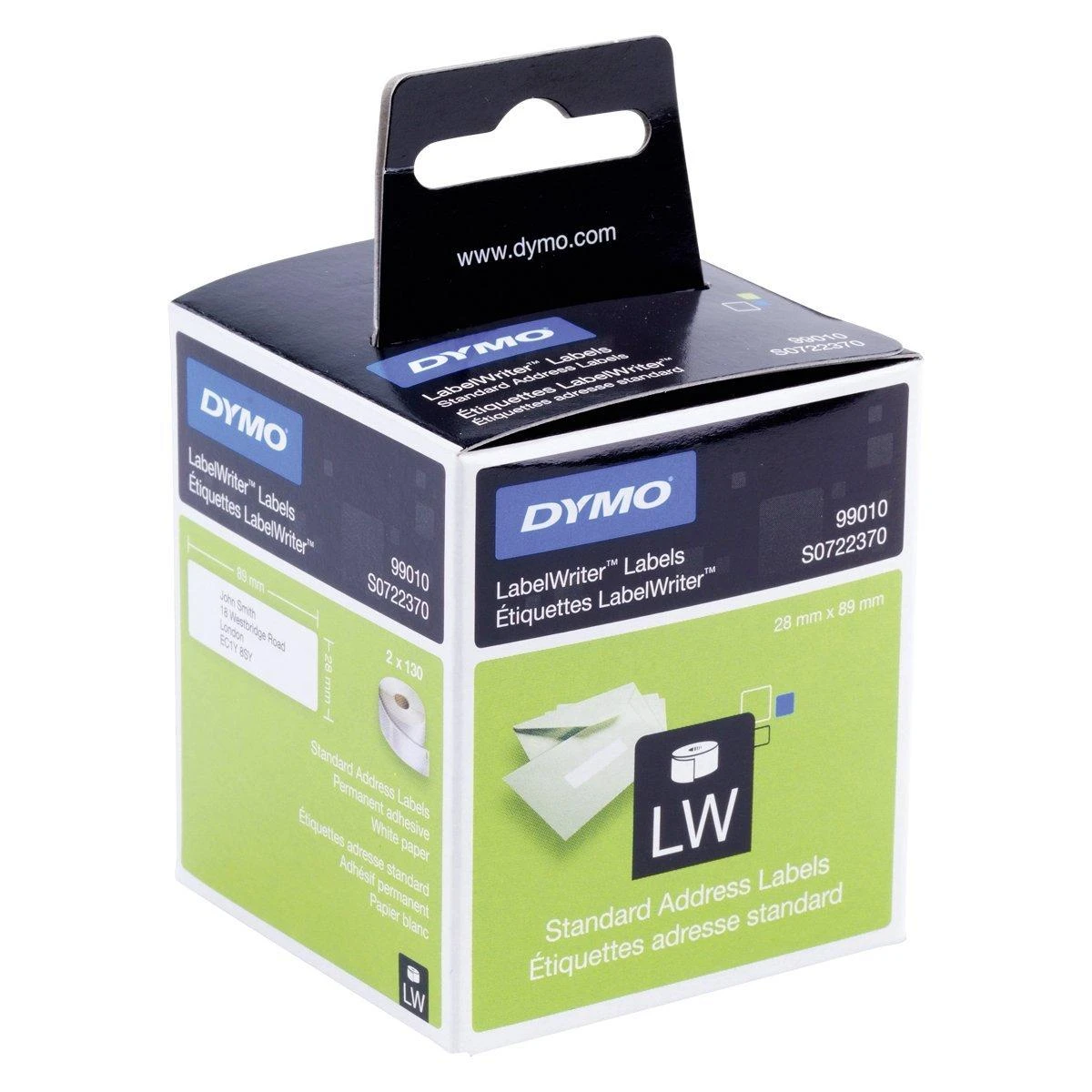 Etiketės DYMO LabelWriter 89x28 mm, 2x130 vnt. / S0722370 99010
