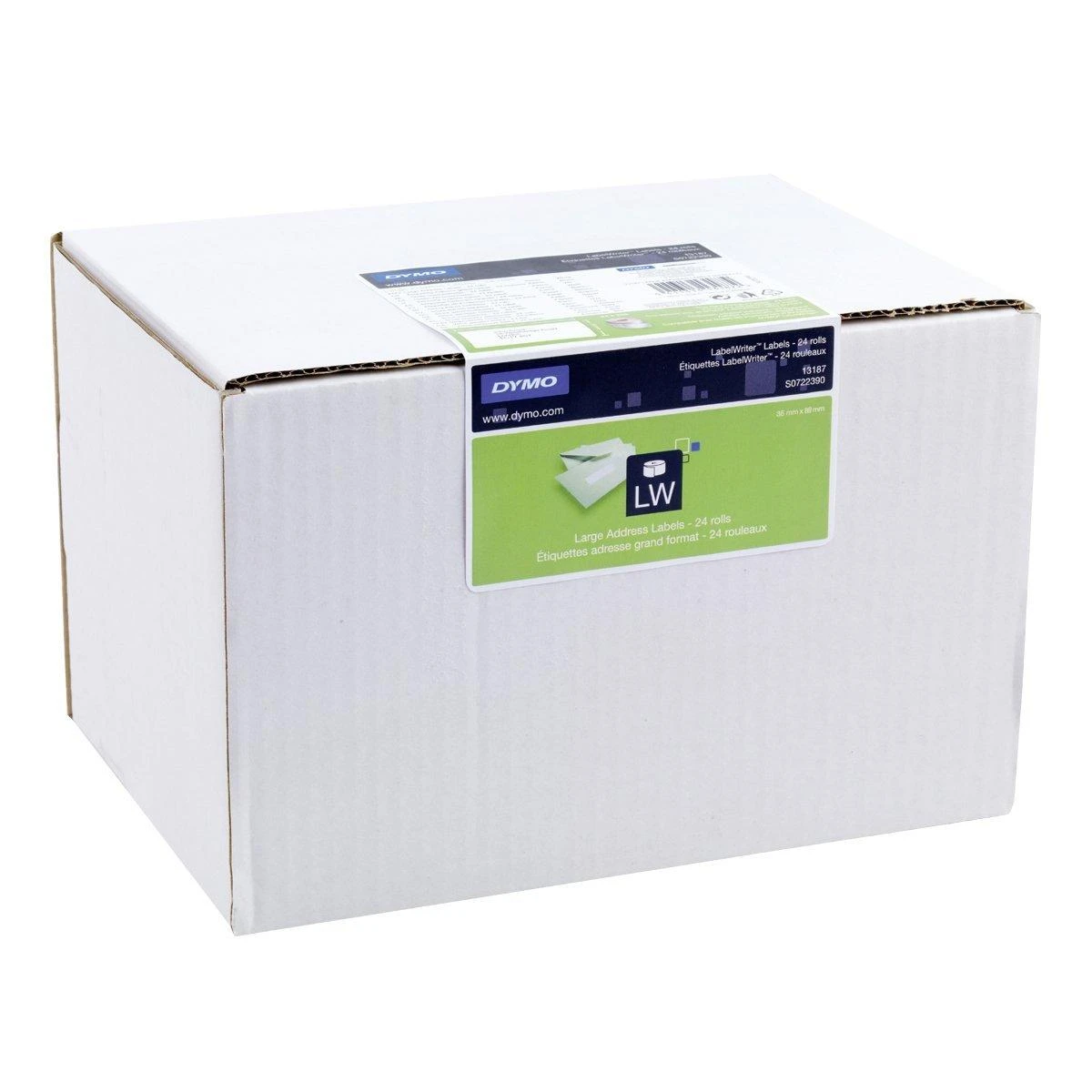 LabelWriter baltos adresų etiketės, 89x36mm, 24 pak. (6240vnt), birios DYMO / S0722390
