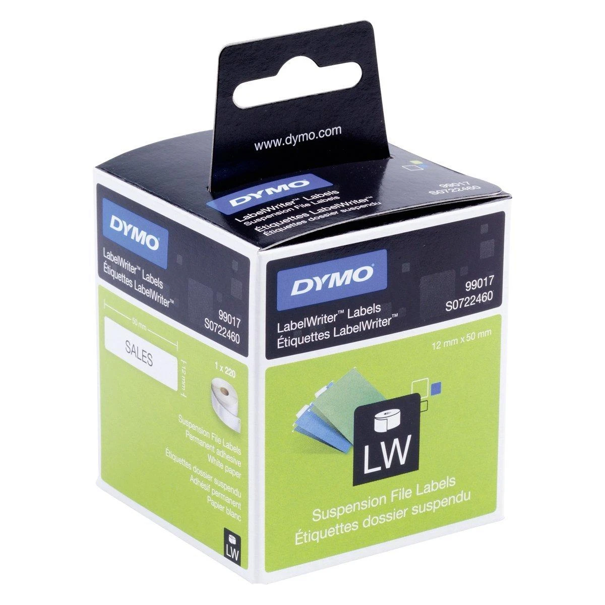 Etiketės DYMO LabelWriter 12x50 mm, 220 vnt. / S0722460 99017