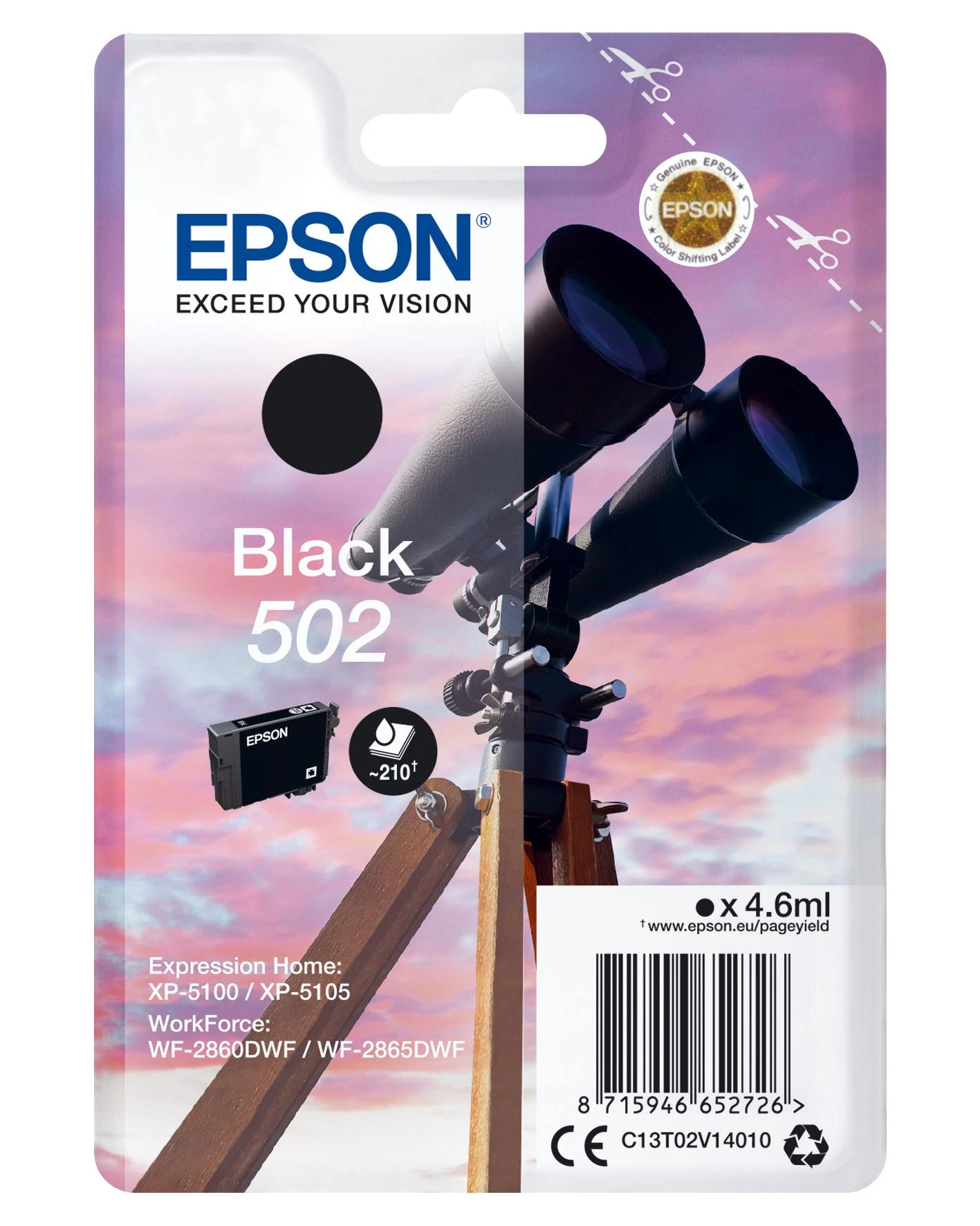 Epson 502 Originalus Juoda 1 vnt