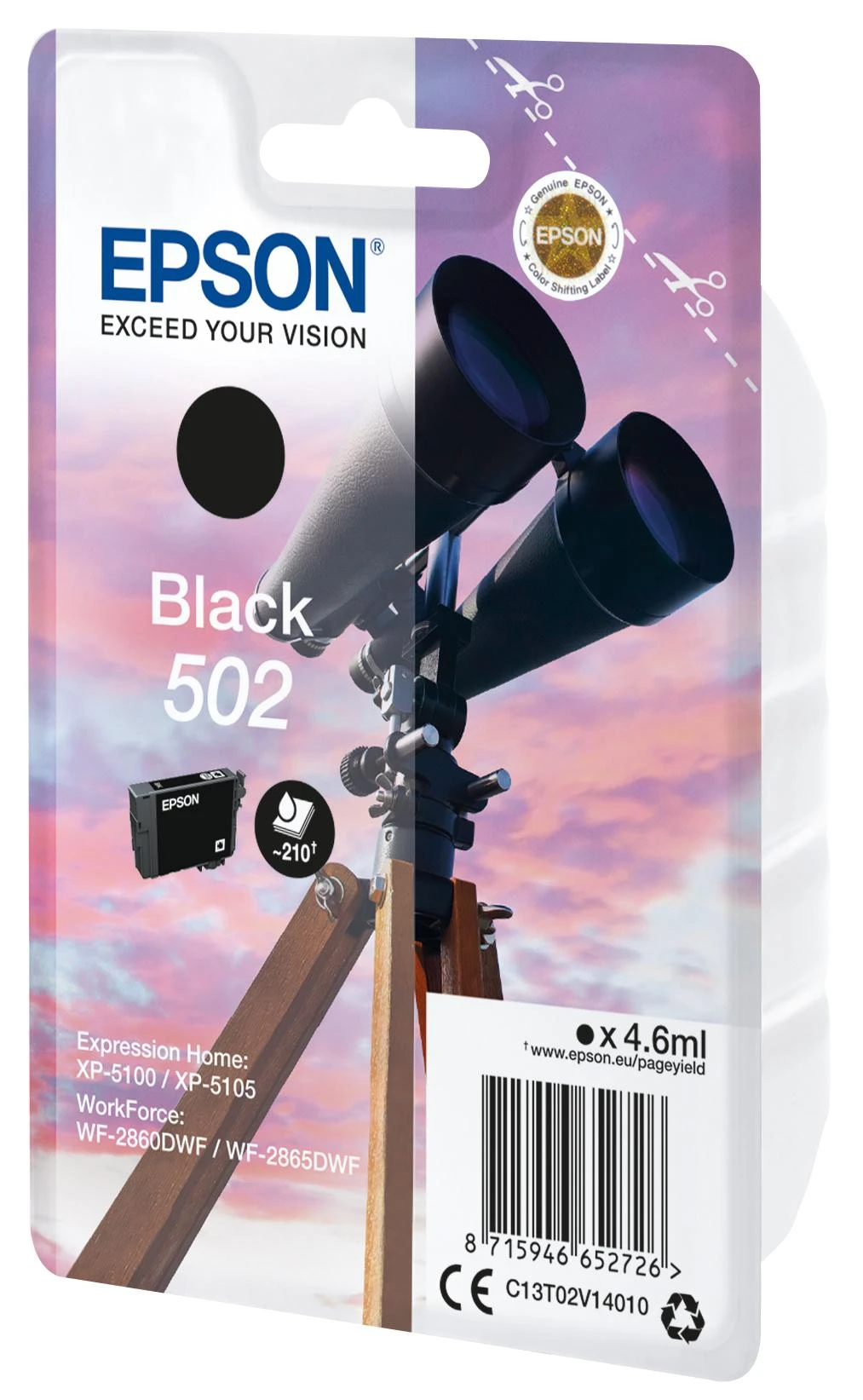 Epson 502 Originalus Juoda 1 vnt