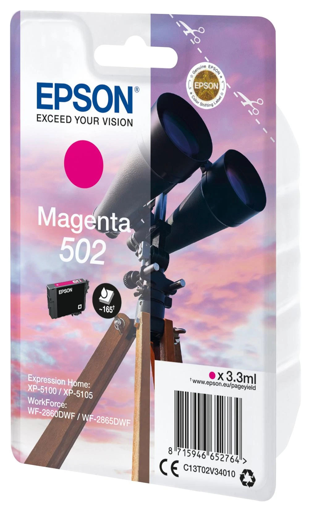 Epson 502 Originalus Rausvai raudona 1 vnt