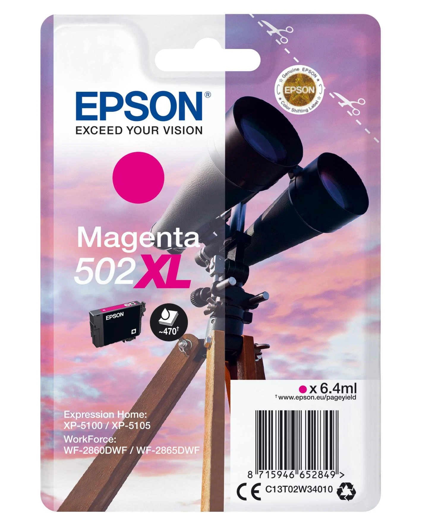 Epson 502XL Originalus Rausvai raudona 1 vnt