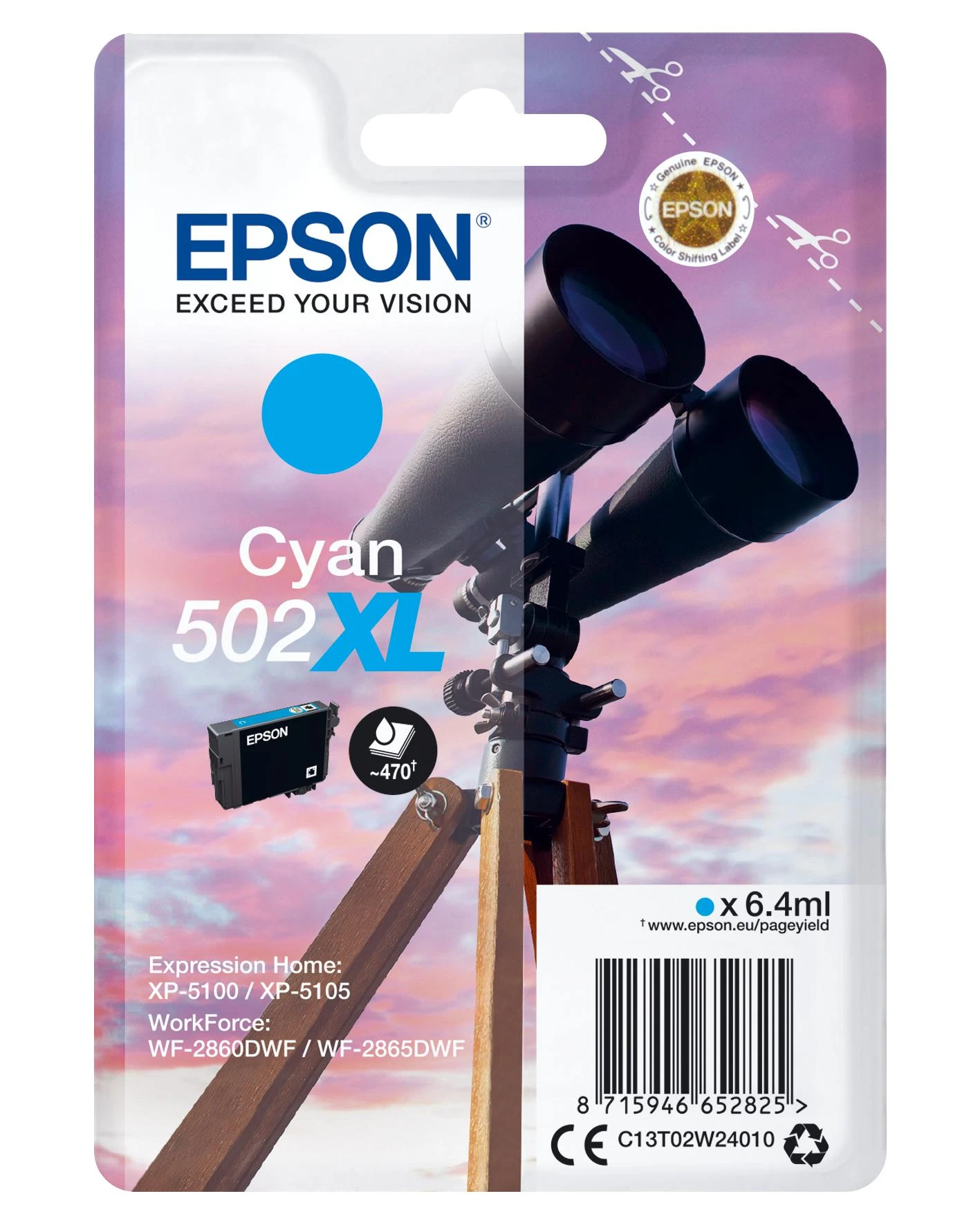 Epson 502XL Originalus Žydras 1 vnt