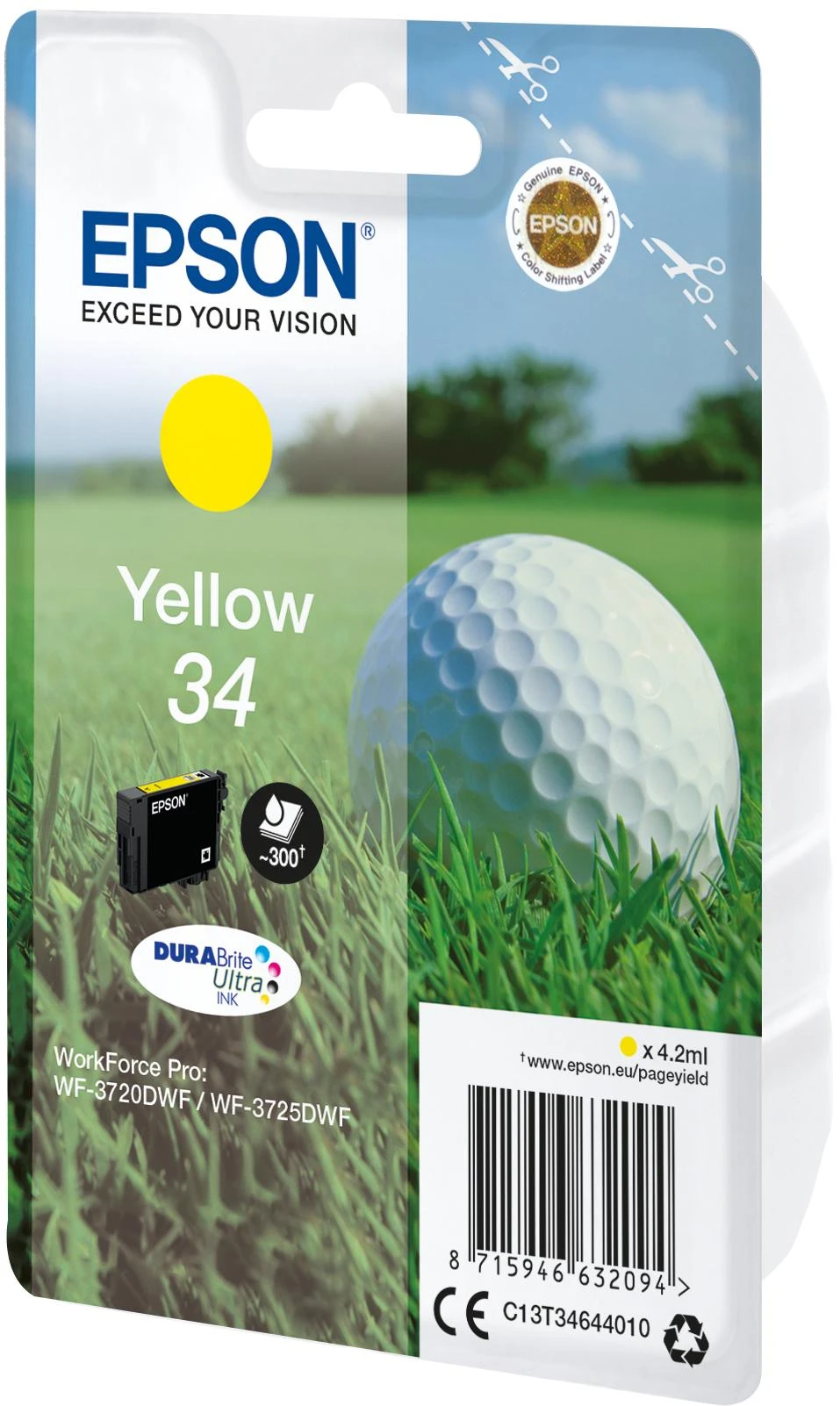 Epson Golf ball C13T34644010 rašalo kasetė Originalus Geltona 1 vnt