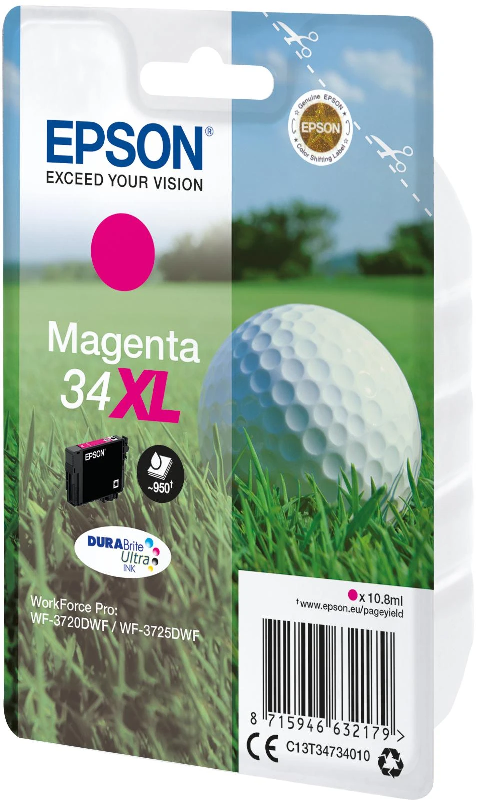 Epson Golf ball C13T34734010 rašalo kasetė Originalus Rausvai raudona 1 vnt