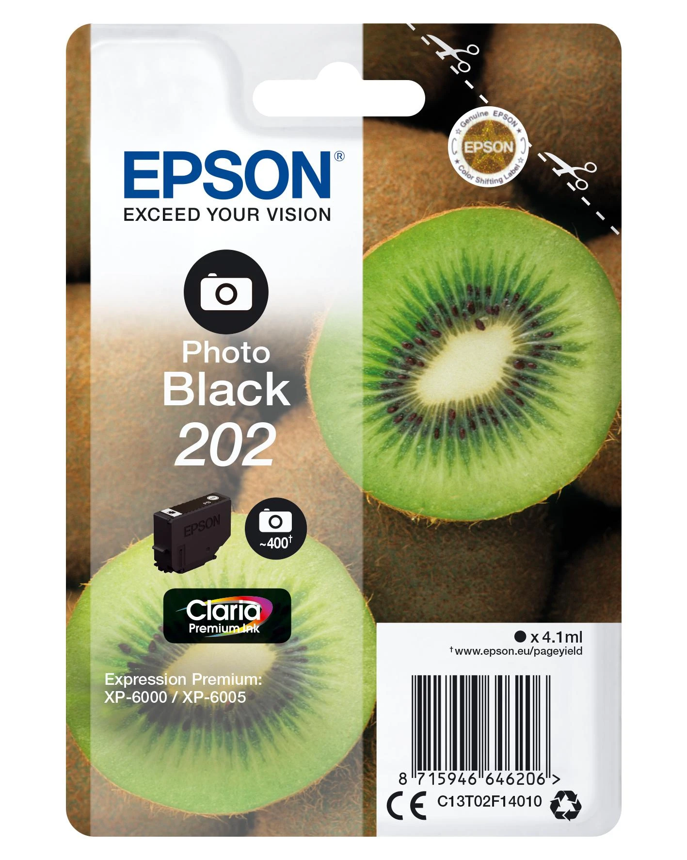 Epson Kiwi 202 Originalus Foto juoda 1 vnt