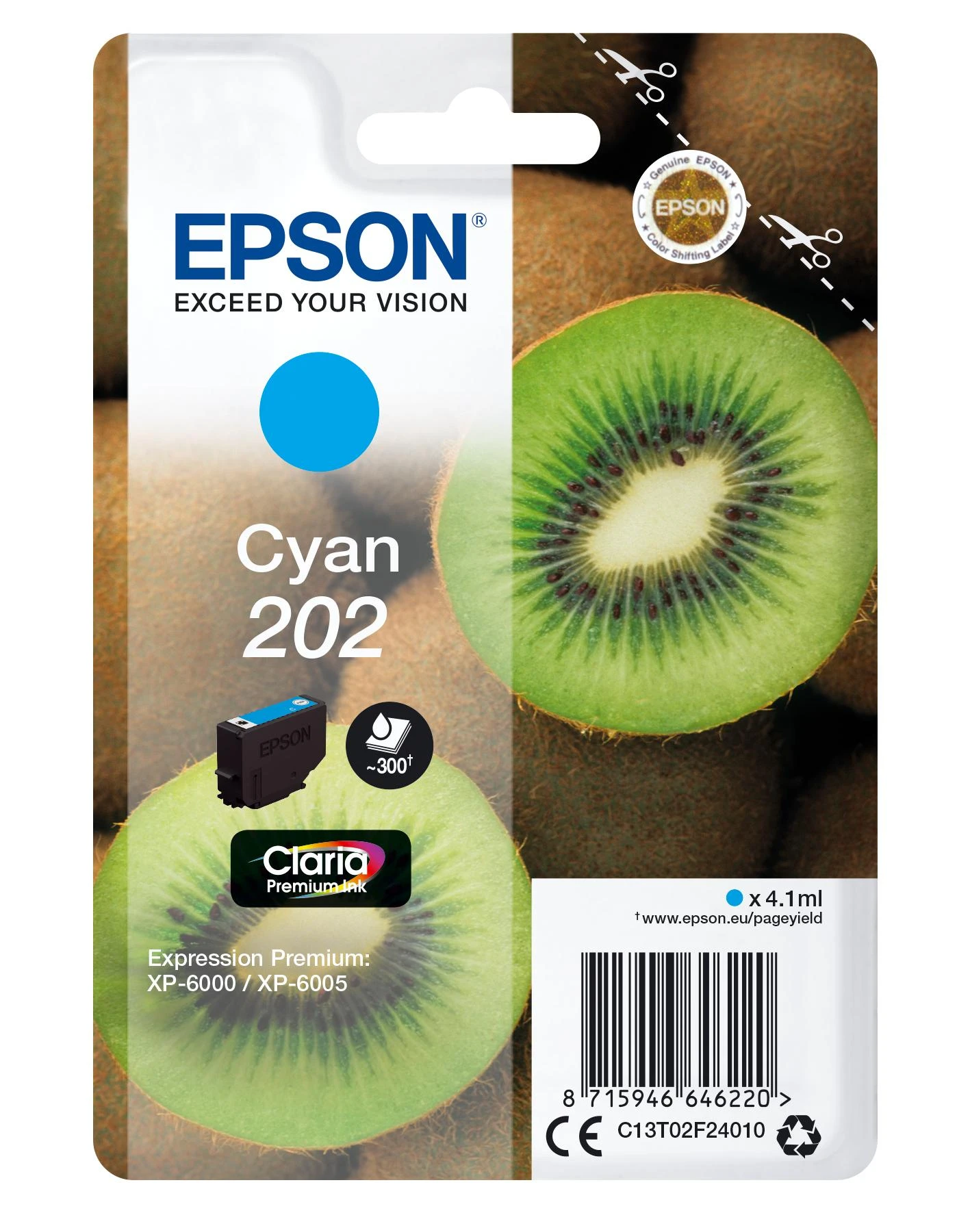 Epson Kiwi 202 Originalus Žydras 1 vnt