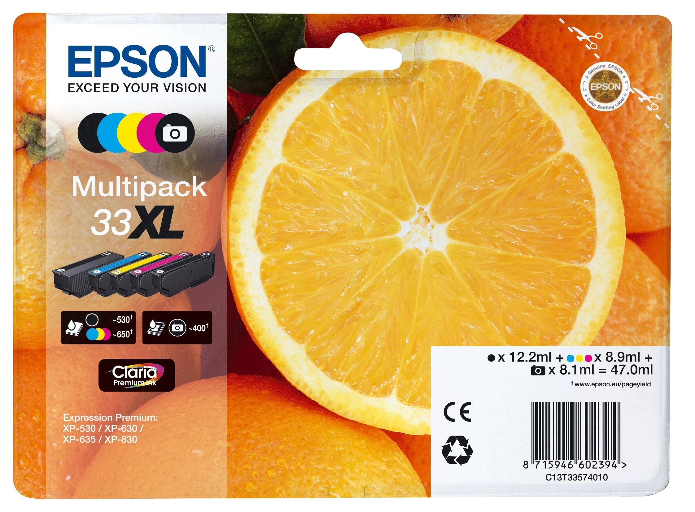 Rašalas Oranges Premium Multipack Epson 5-color Claria 33XL