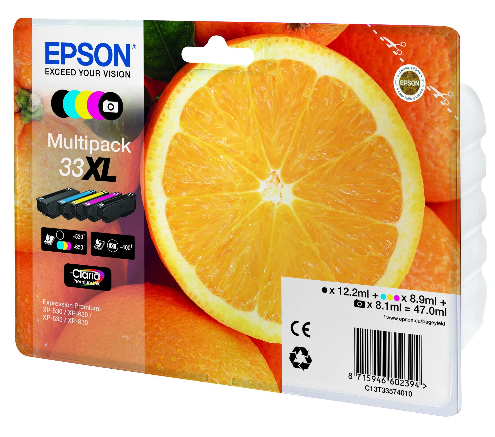 Rašalas Oranges Premium Multipack Epson 5-color Claria 33XL