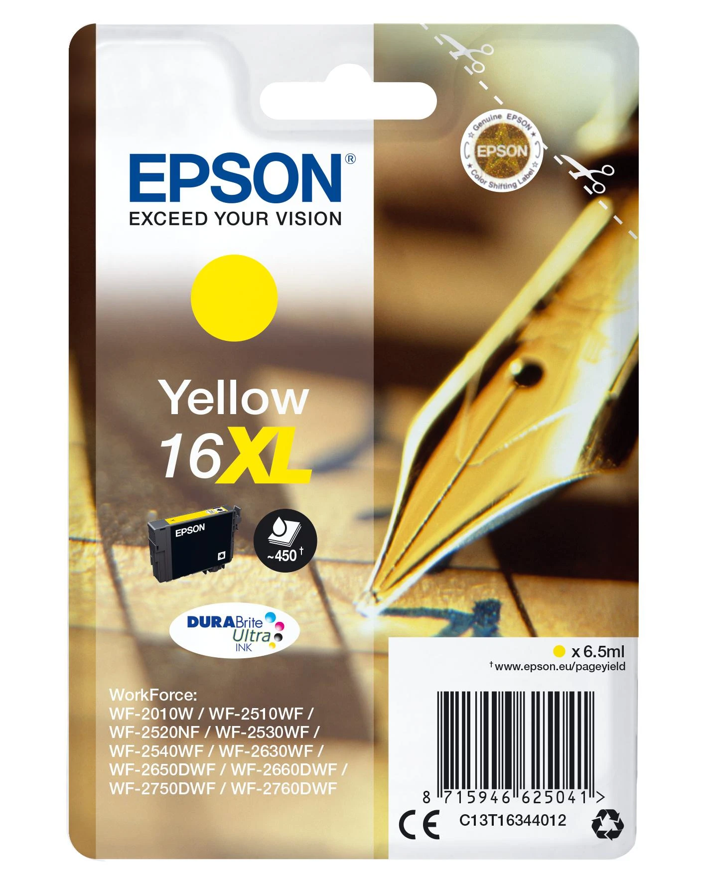 Epson 16XL rašalo kasetė, Geltona