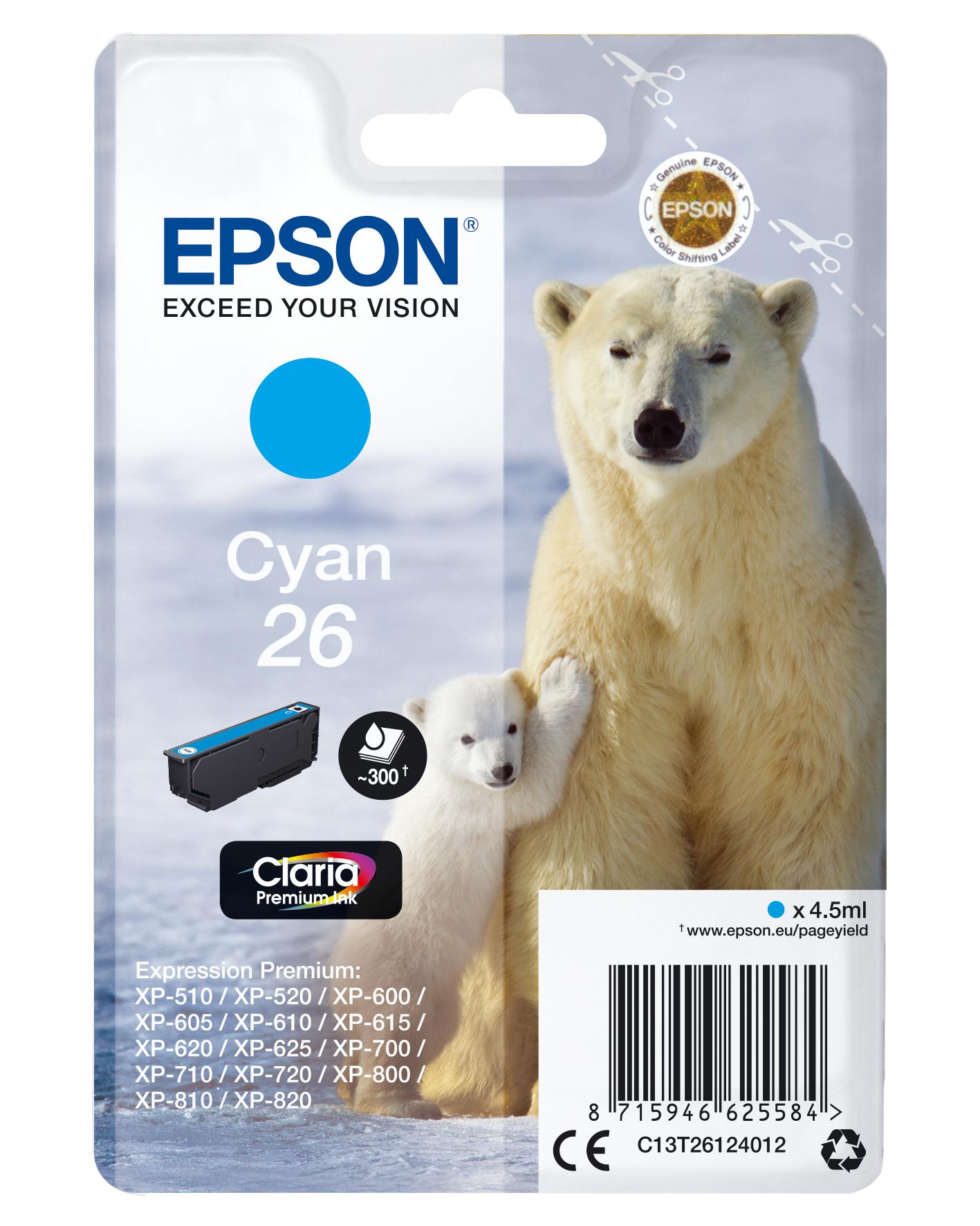 Epson T2612 (26) (C13T26124012), žydra kasetė