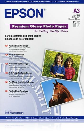 „Epson Premium“ blizgus fotopopierius, DIN A3, 255 g/m², 20 lapų