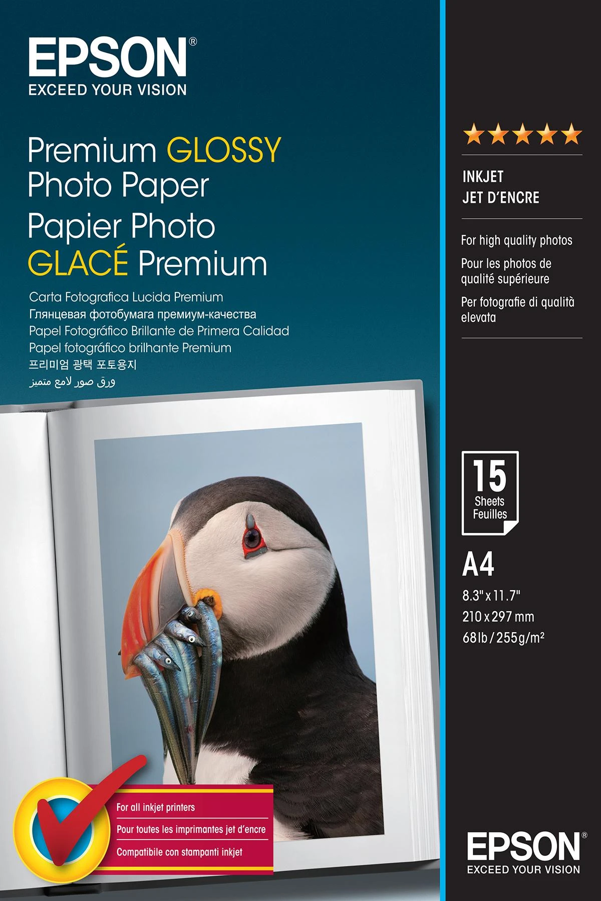 „Epson Premium“ blizgus fotopopierius, DIN A4, 255 g/m², 15 lapų