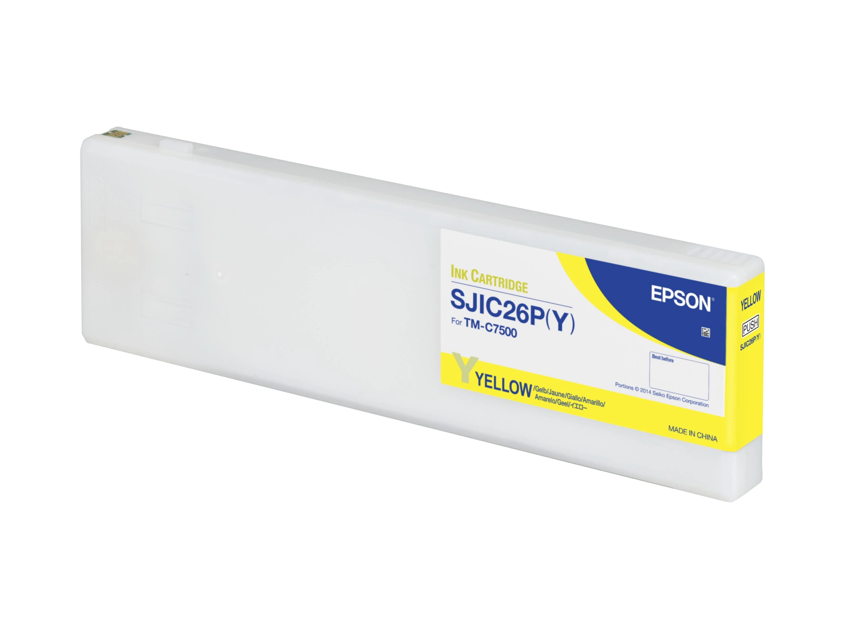 Rašalas Epson SJIC26P(Y) Geltona | 295,2 ml | ColorWorks C7500 Series