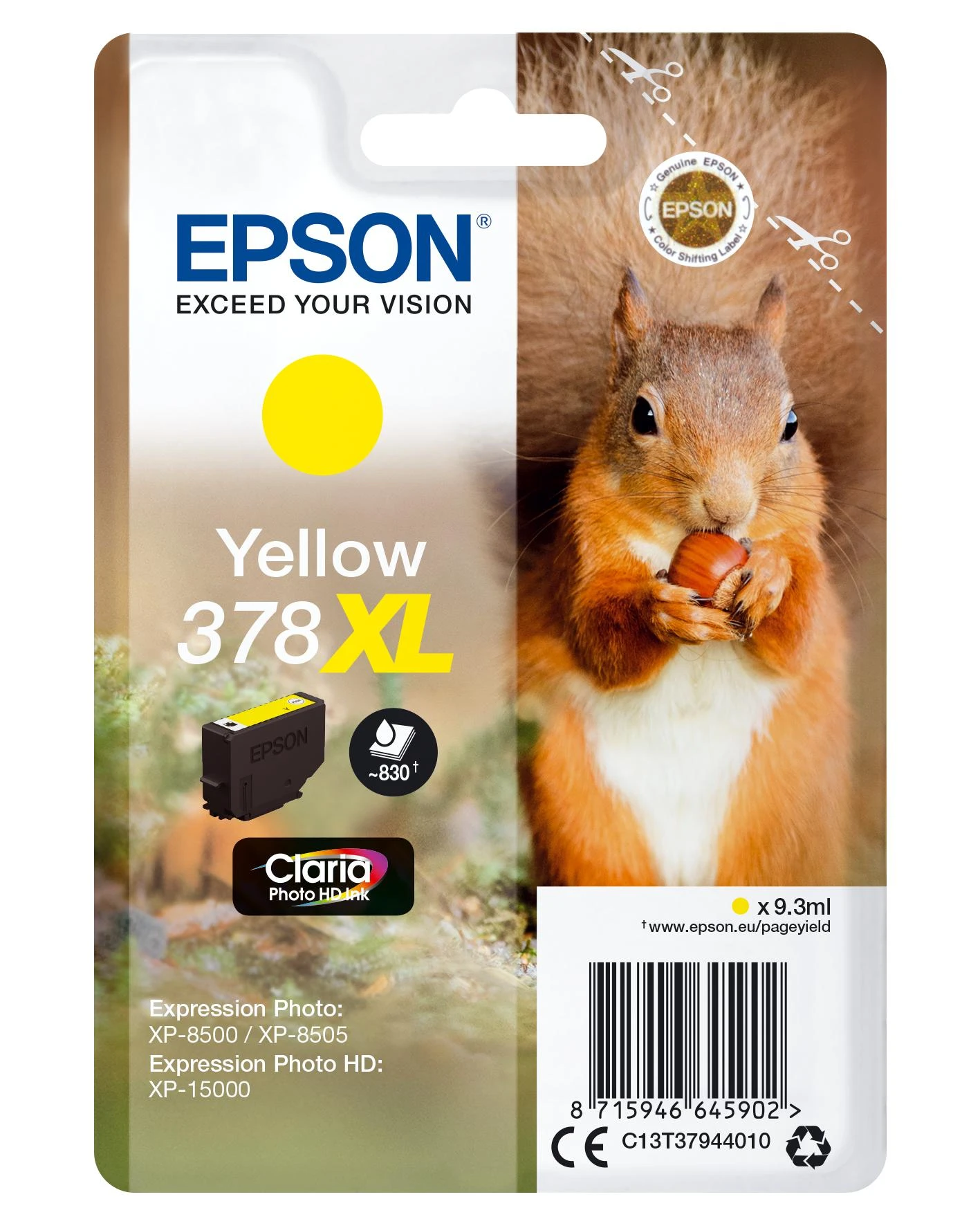 Epson Squirrel 378XL Originalus Geltona 1 vnt