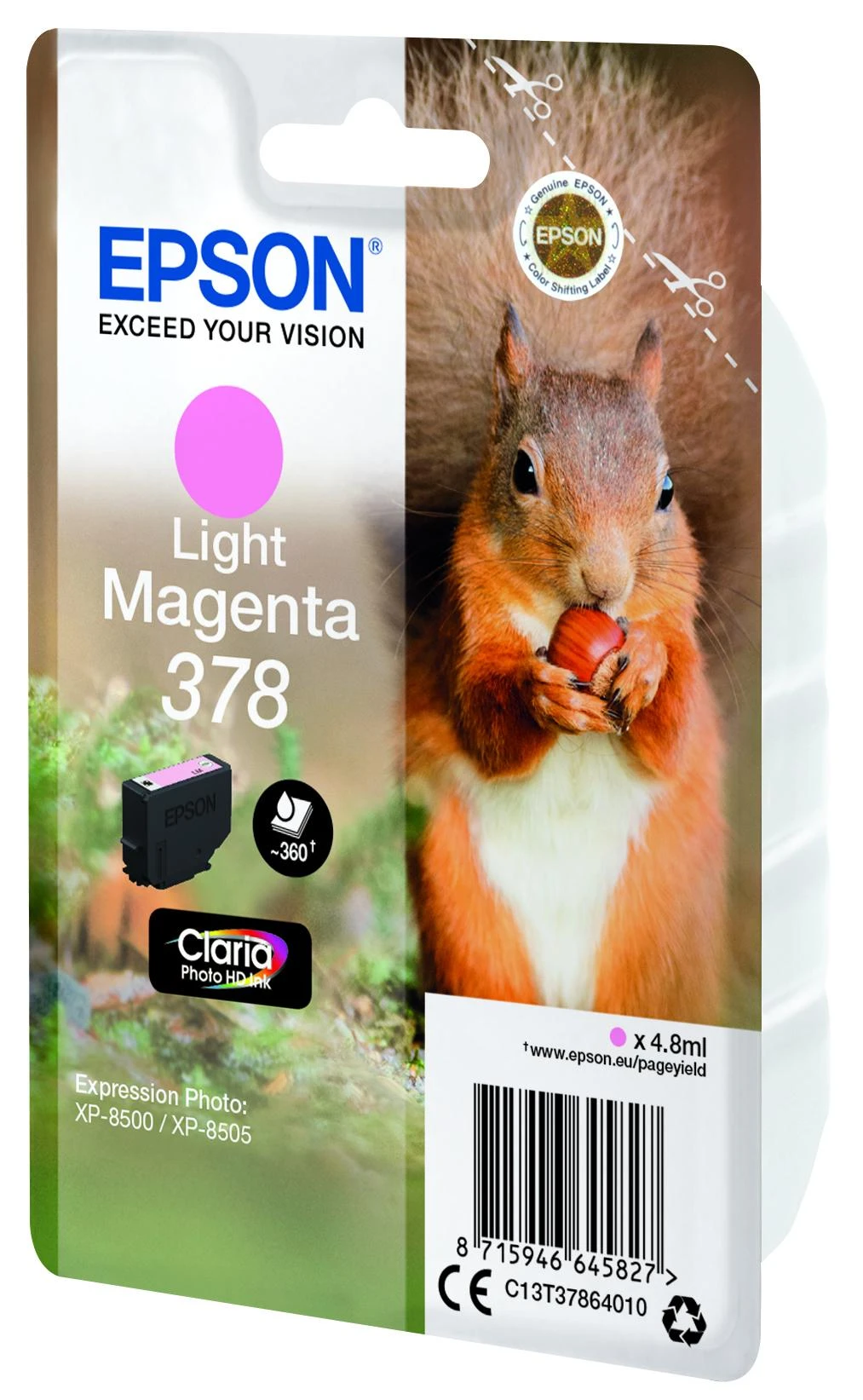 Epson Squirrel C13T37864010 rašalo kasetė Originalus Šviesi Magenta 1 vnt
