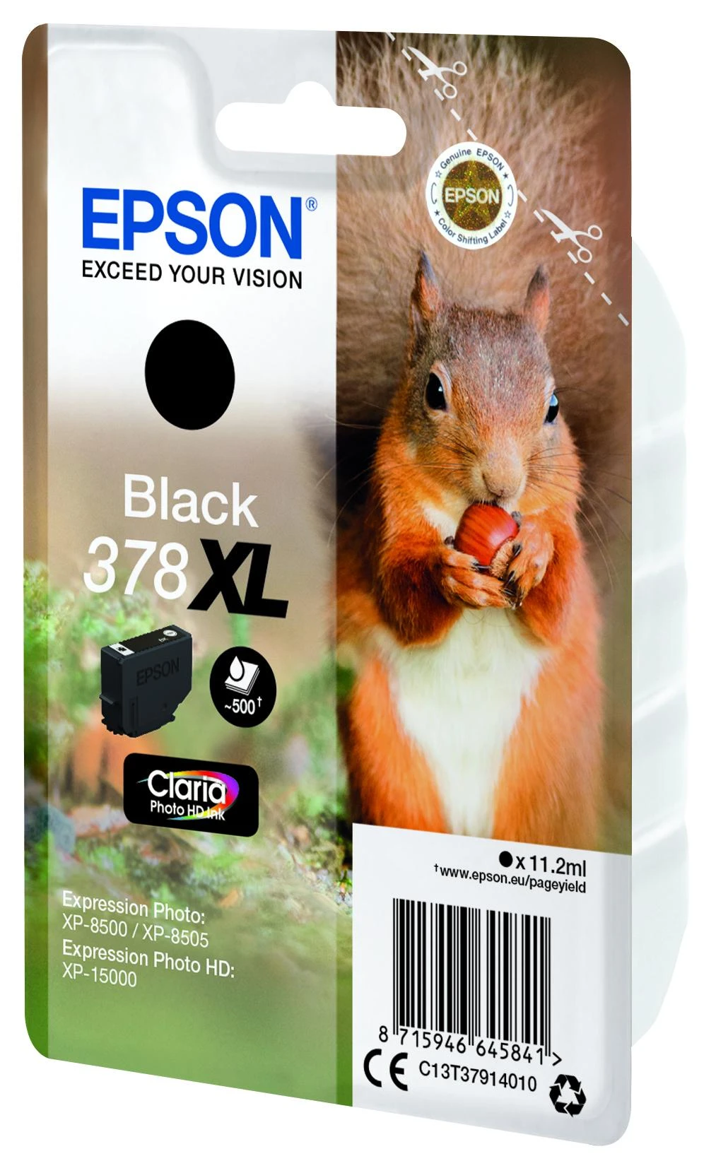 Epson Squirrel C13T37914010 rašalo kasetė Originalus Juoda 1 vnt