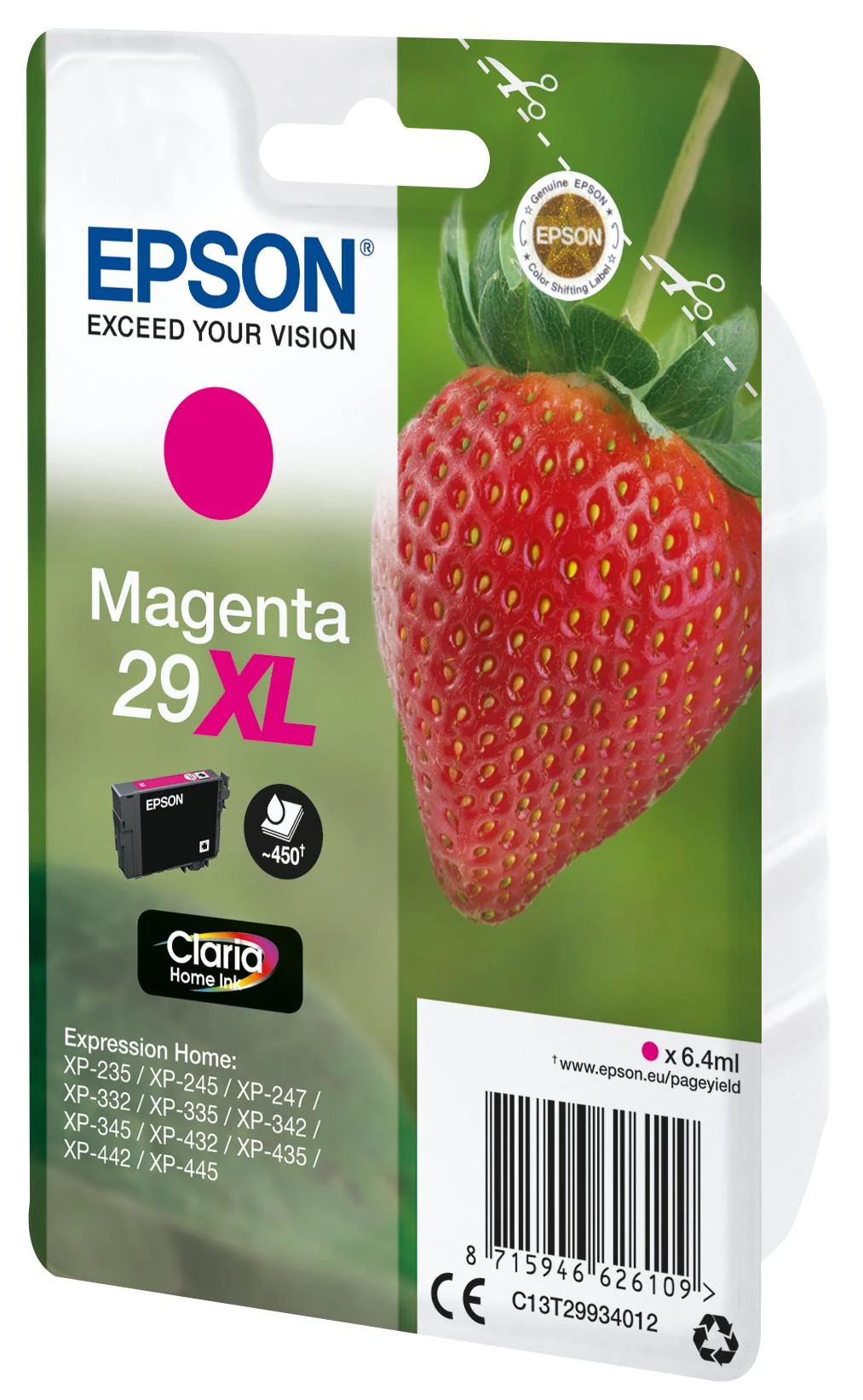 Epson No.29XL HC (C13T29934012), purpurinė kasetė