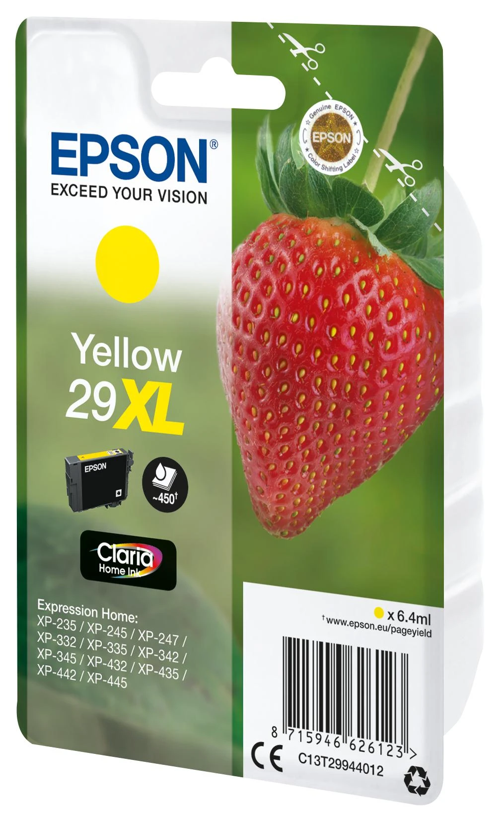 Epson No.29XL (C13T29944012), geltona kasetė