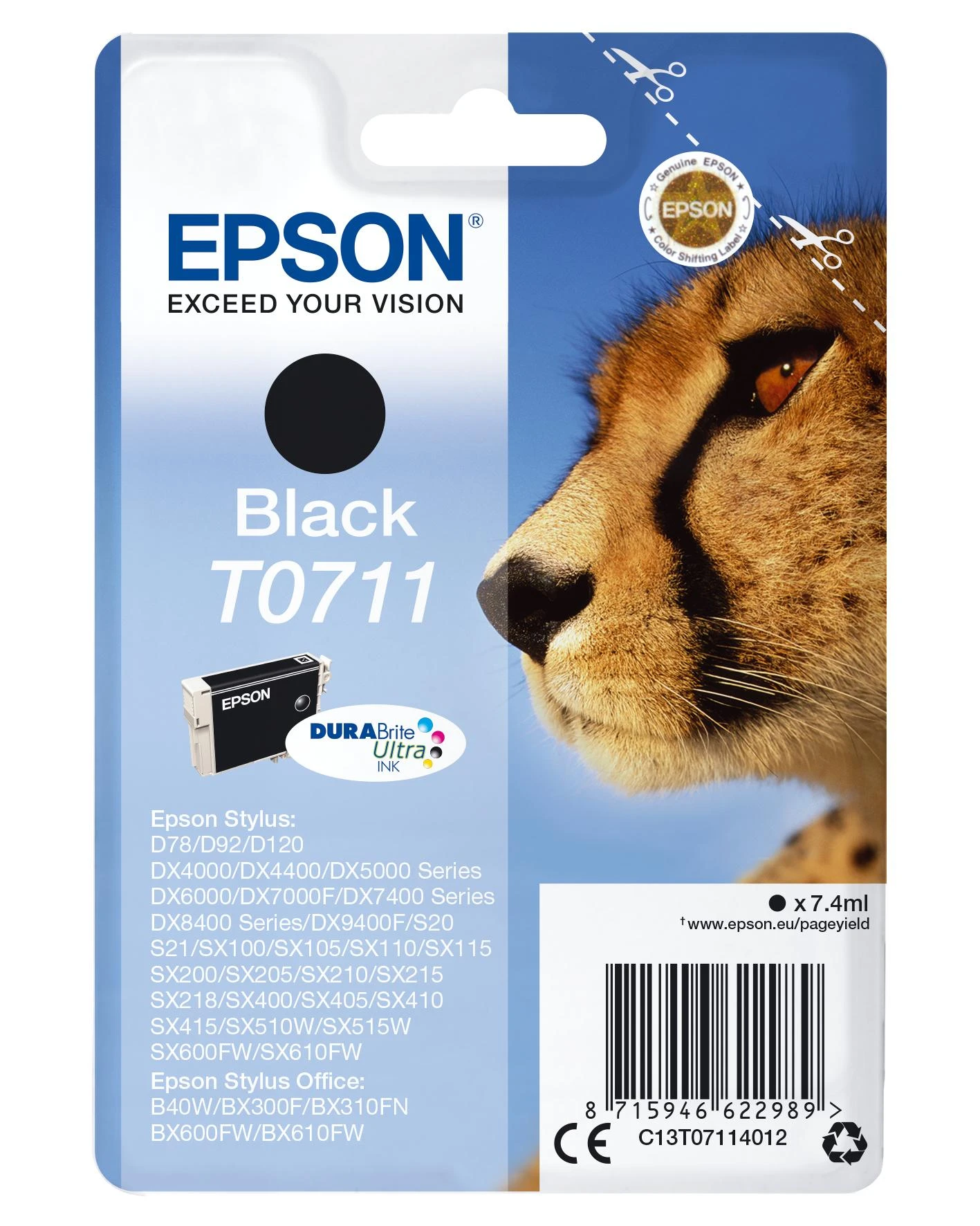 Epson T0711 Originalus Juoda 1 vnt
