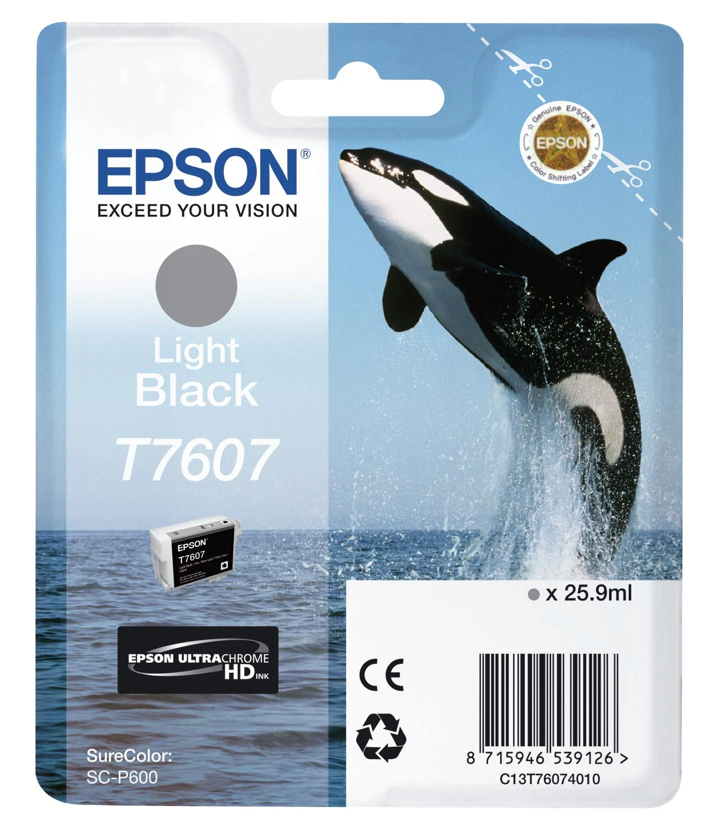 Epson T7607 | Ink Cartridge | Light Juodas