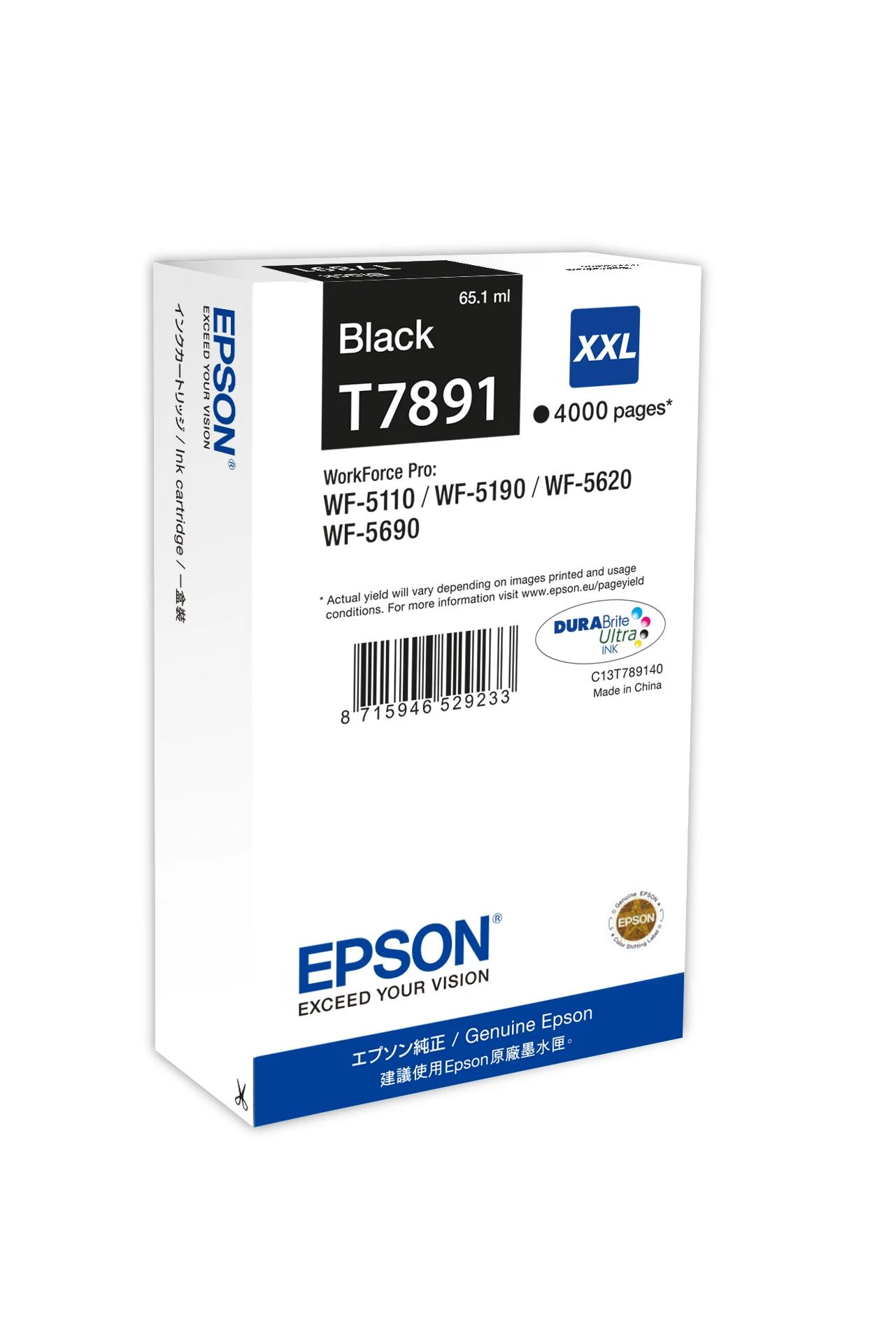 Epson T7891 XXL rašalo kasetė, Juodas