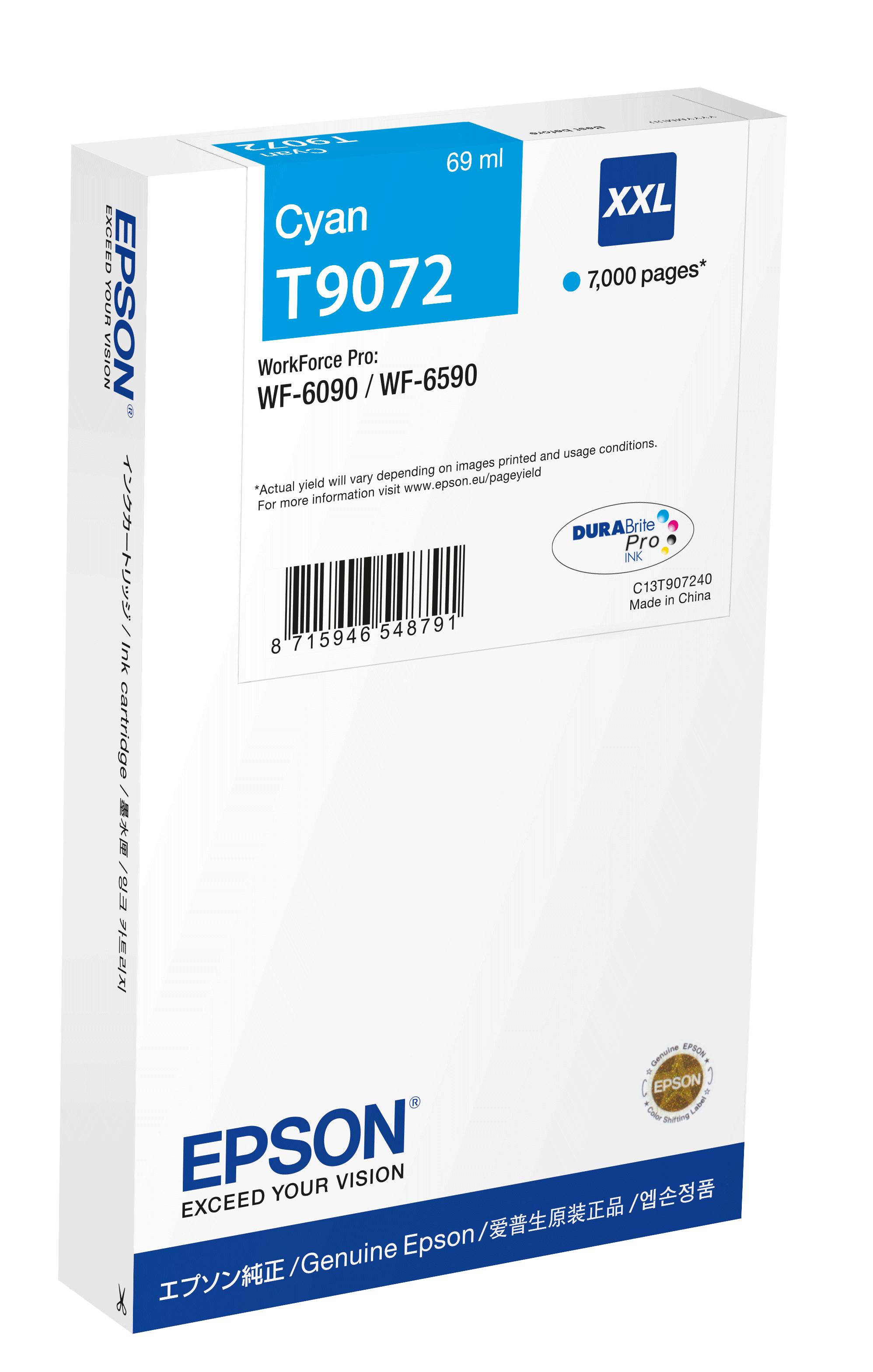 Epson DURABrite Pro | T9072 XXL | Rašalo kasetė | Žydra spalva