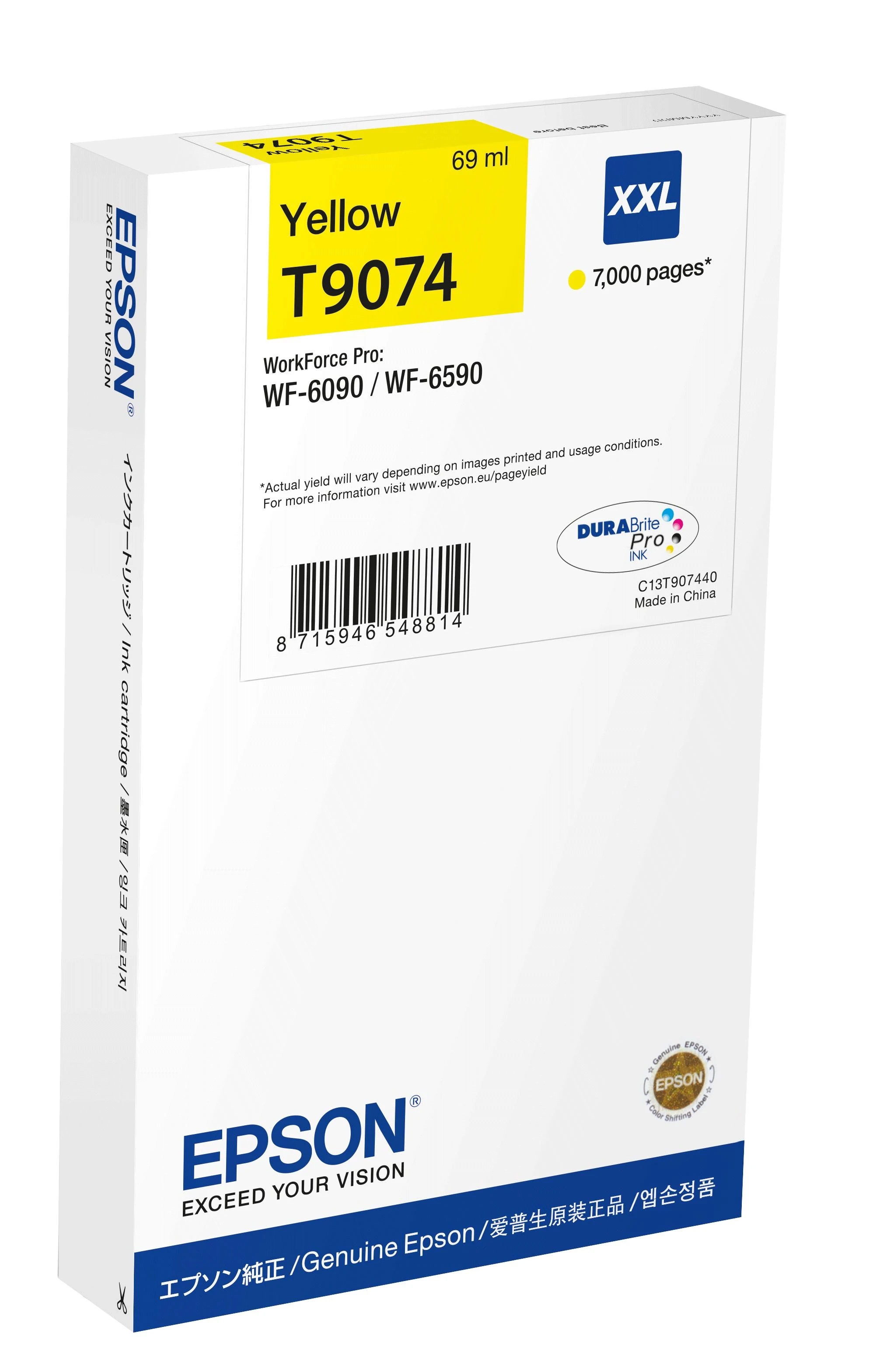 Epson DURABrite Pro | T9074 XXL | Rašalo kasetė | Geltona