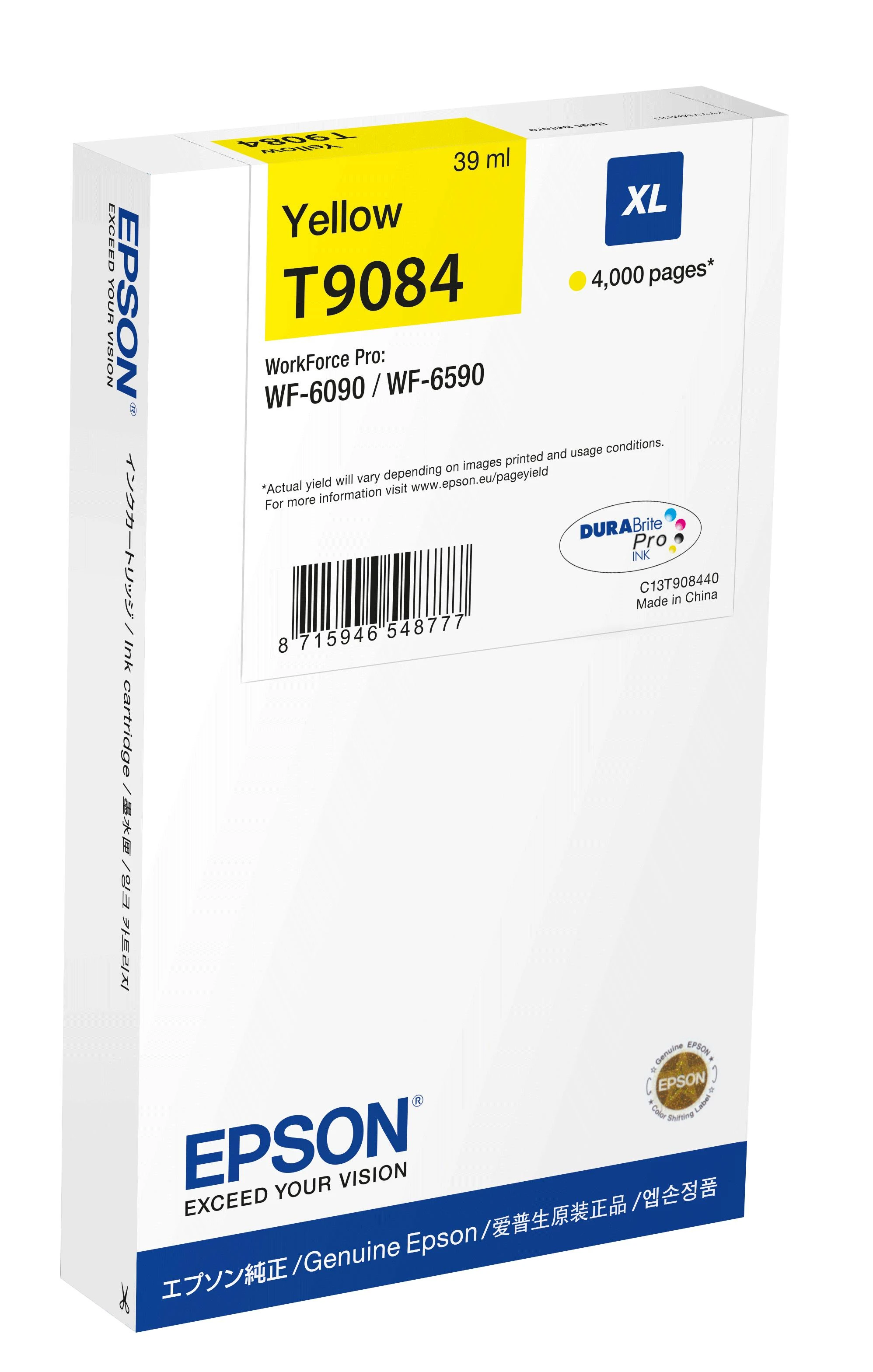 Epson DURABrite Pro T9084 XL rašalo kasetė, Geltona