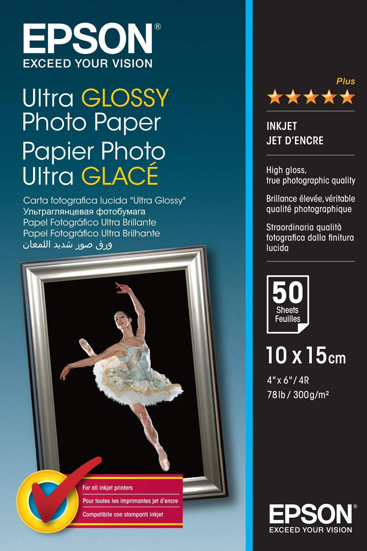 „Epson Ultra Glossy“ fotopopierius, 100 x 150 mm, 300g/m², 50 lapų