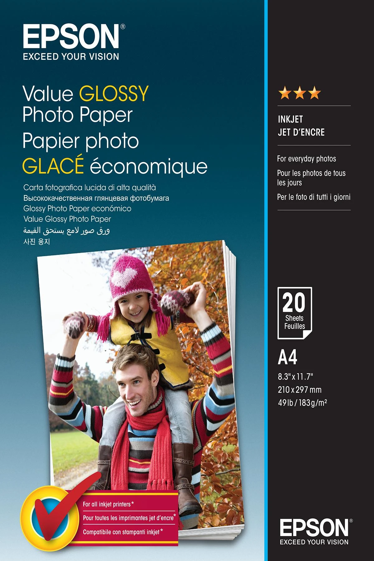 Epson Value Glossy Photo Paper fotopopierius Blizgus A4