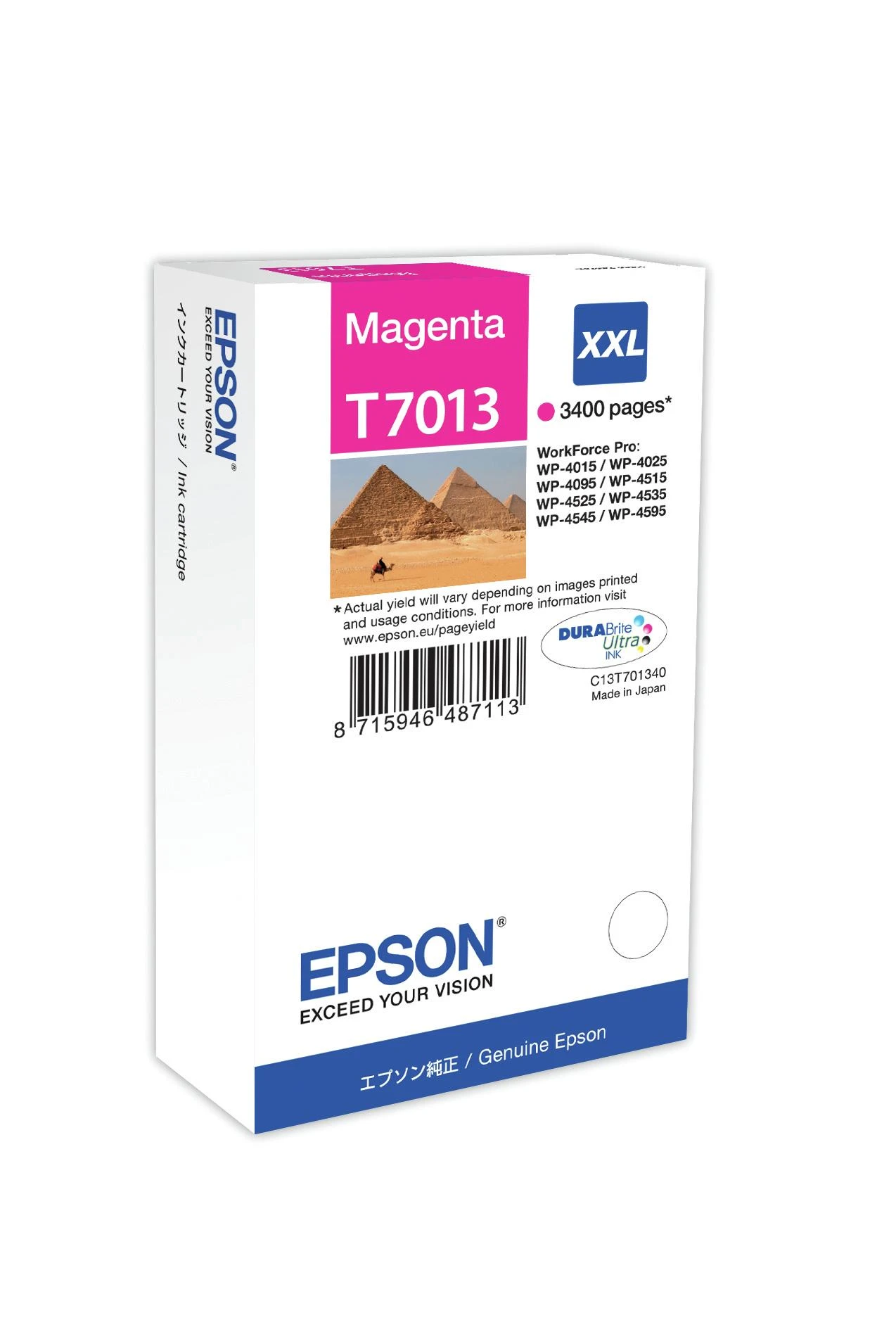 Rašalas Epson T701 magenta XXL | 3400psl. | WP4000/4500