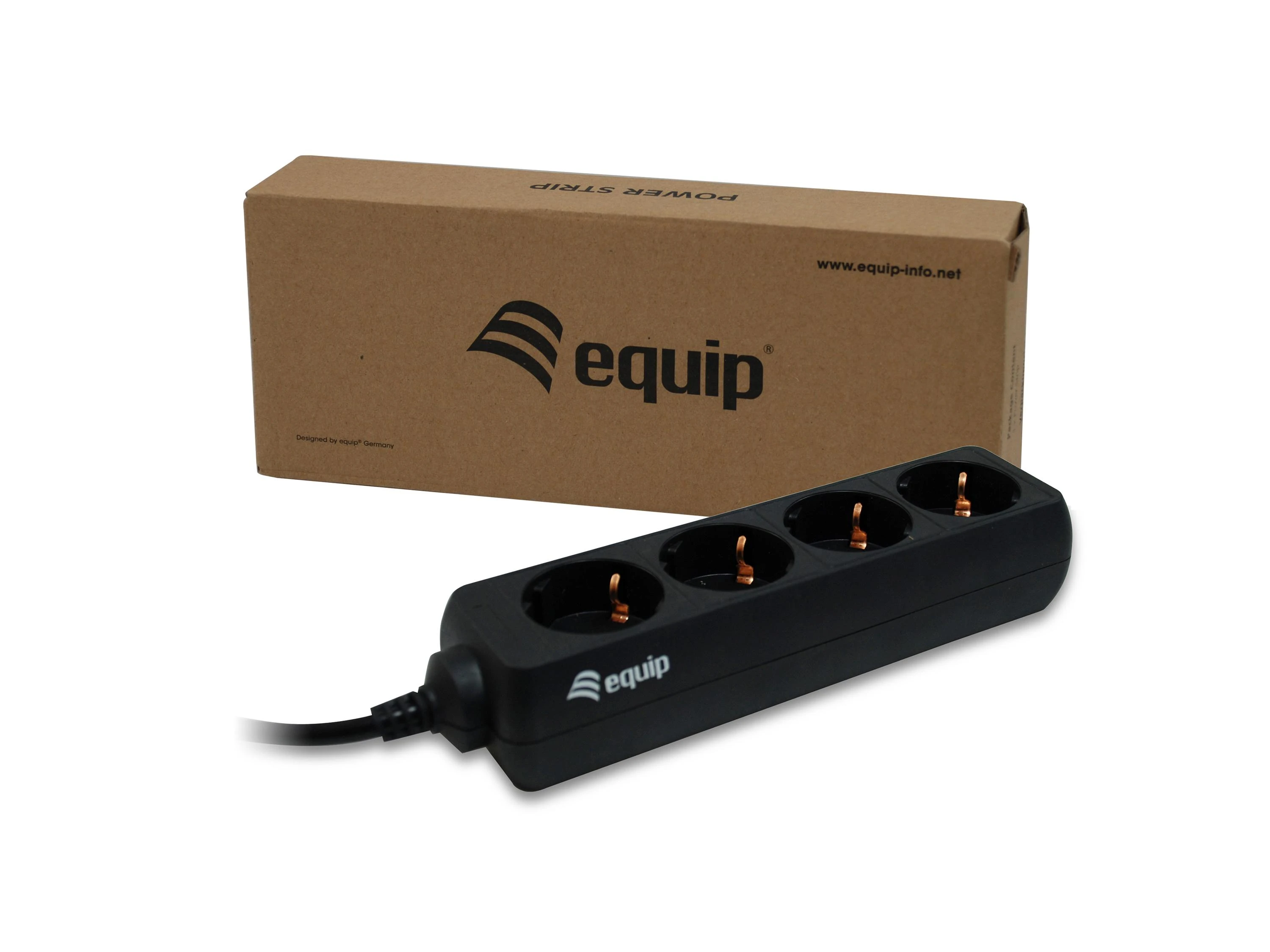 Equip 333281 elektros tinklo ilgintuvas 1,1 m 4 AC išvestis(ys / čių) Juoda