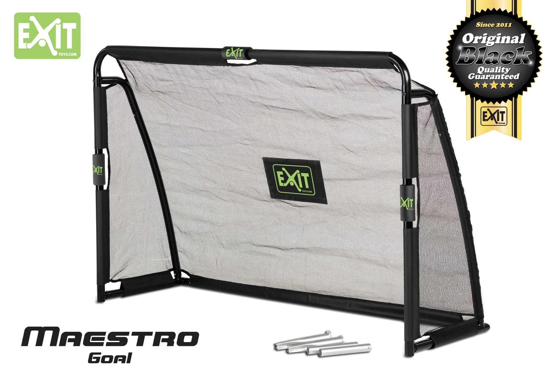 Mobilūs futbolo vartai su atmušimo sienelė Exit Maestro 180x120x60cm